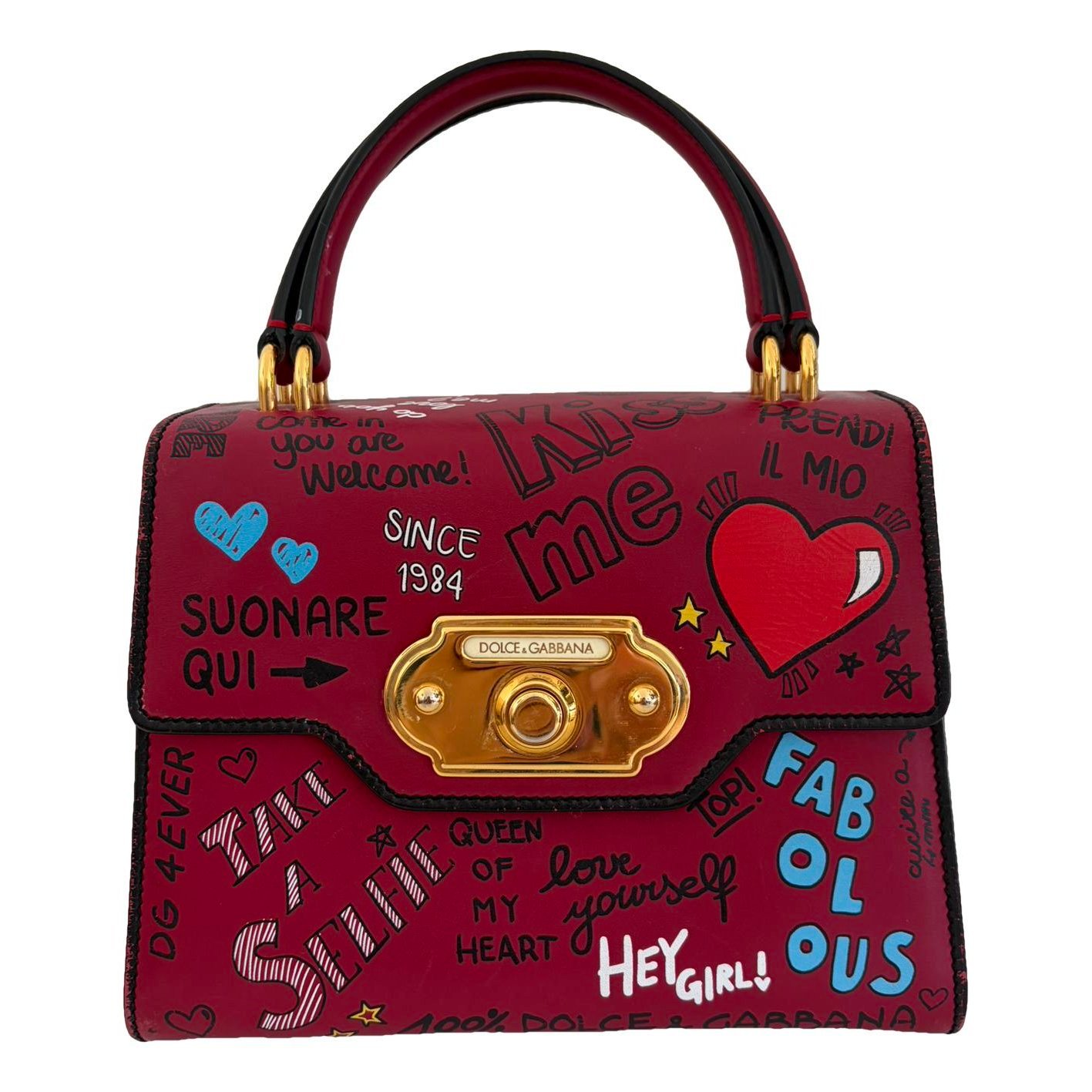 Welcome leather handbag