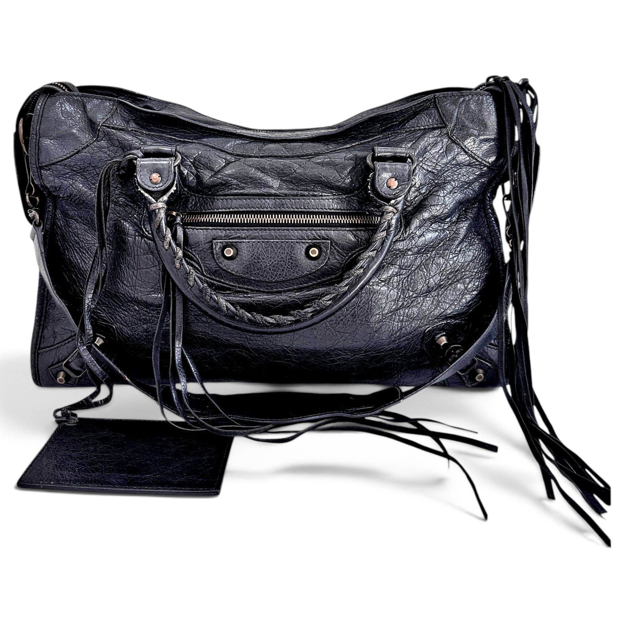City leather handbag