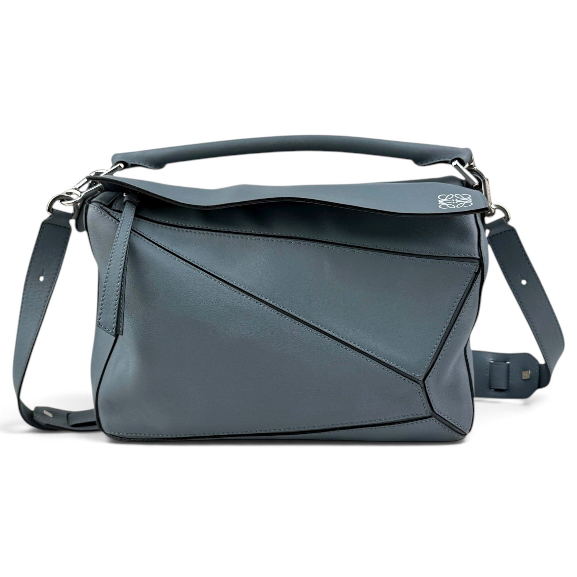 Puzzle leather handbag