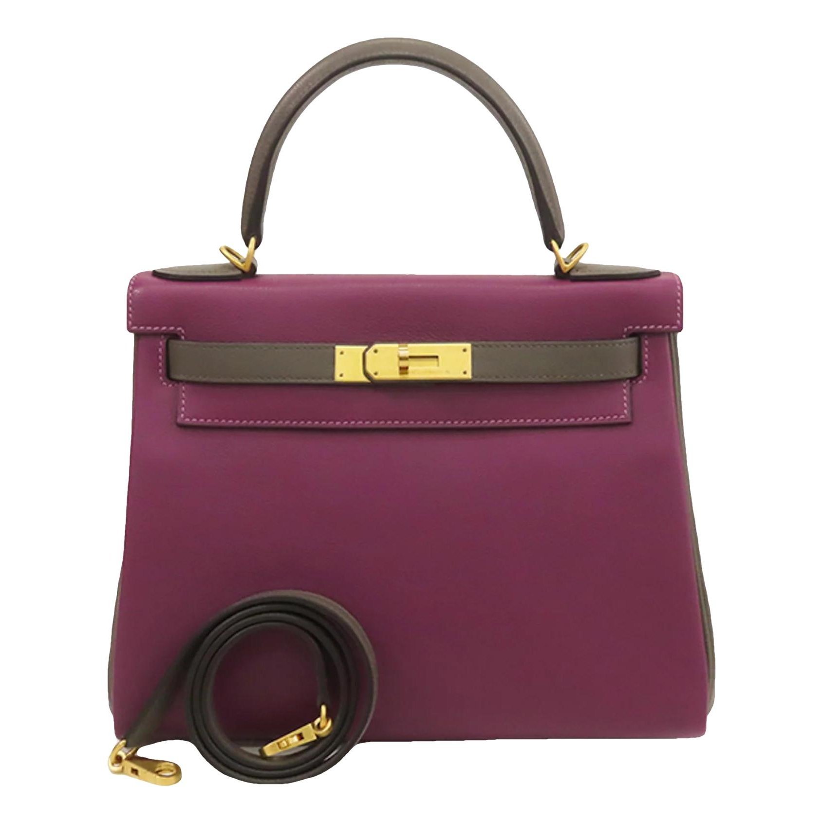 Hermes Kelly 28 Handbag Anemone Evercolor Leather 2018