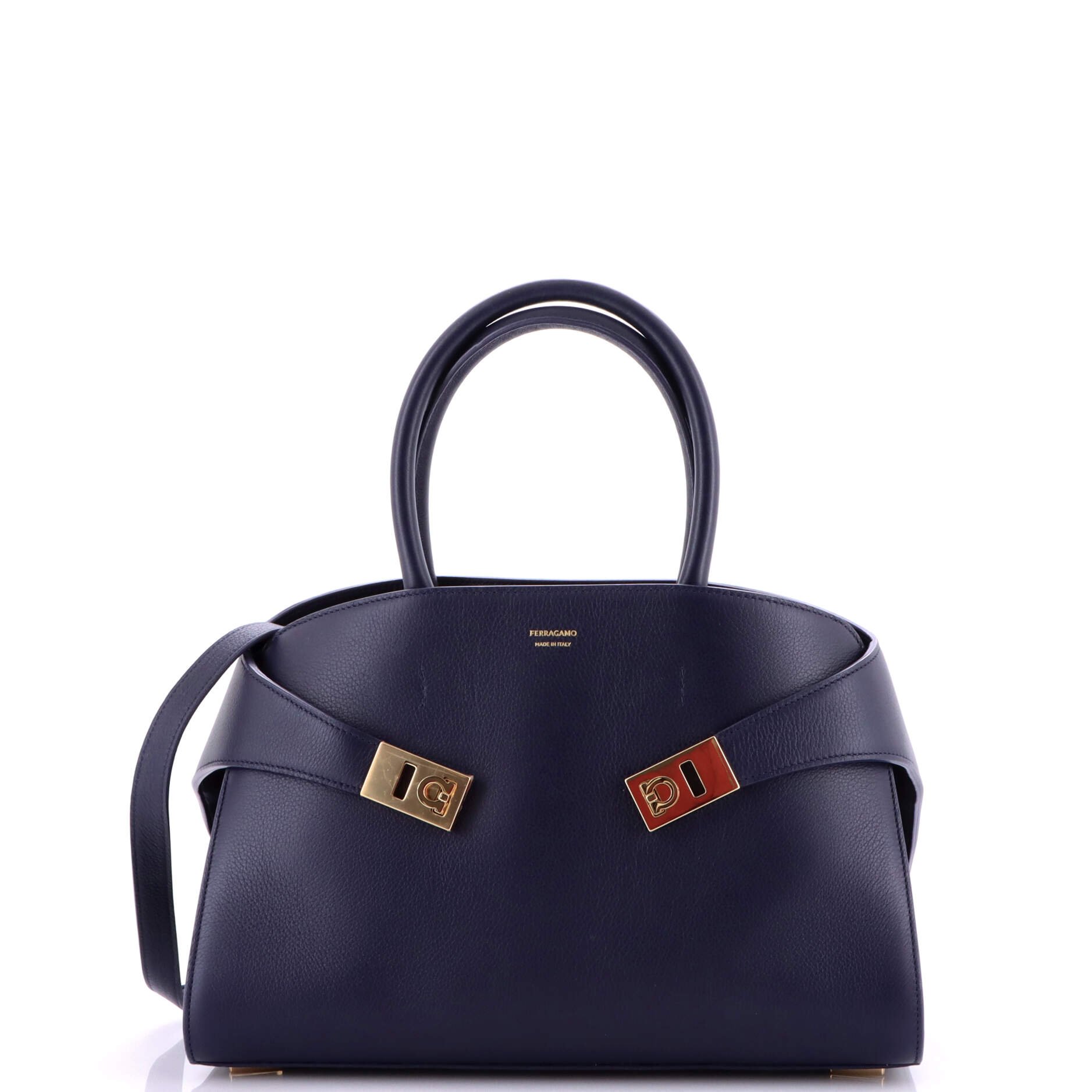 Salvatore Ferragamo Hug Top Handle Bag Leather Small