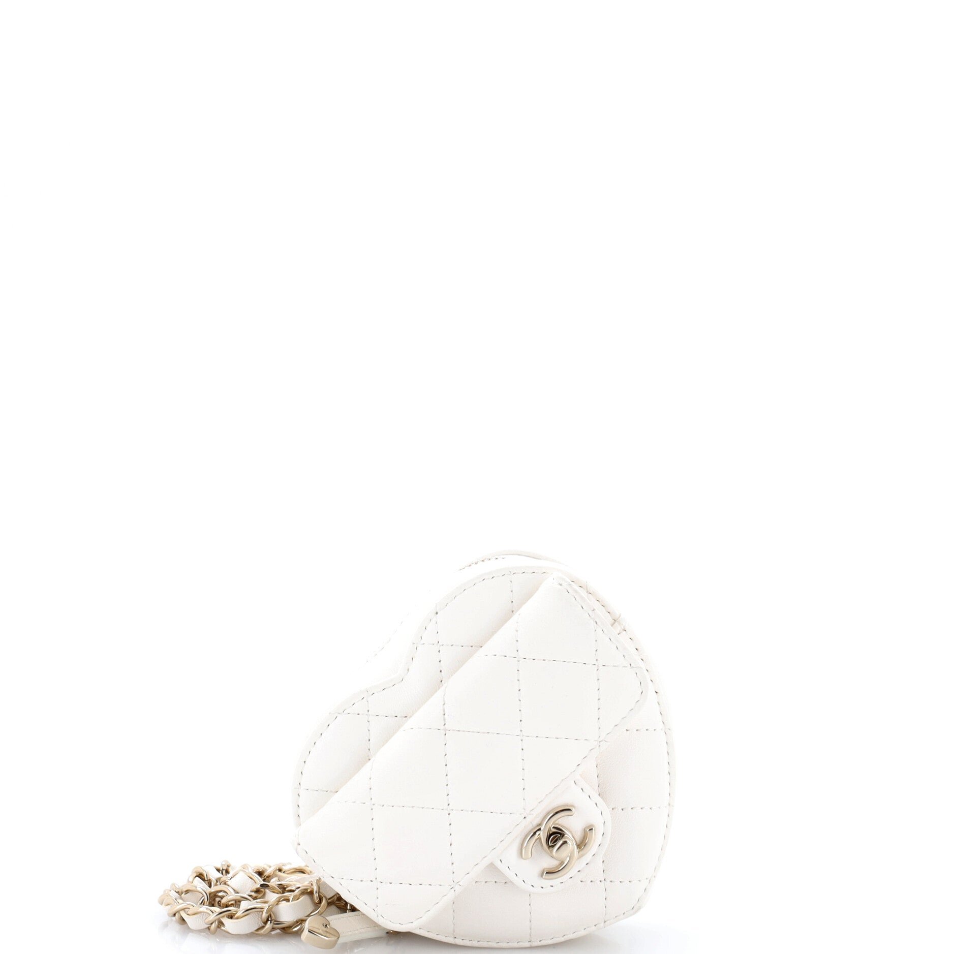 CC in Love Heart Belt Bag Quilted Lambskin