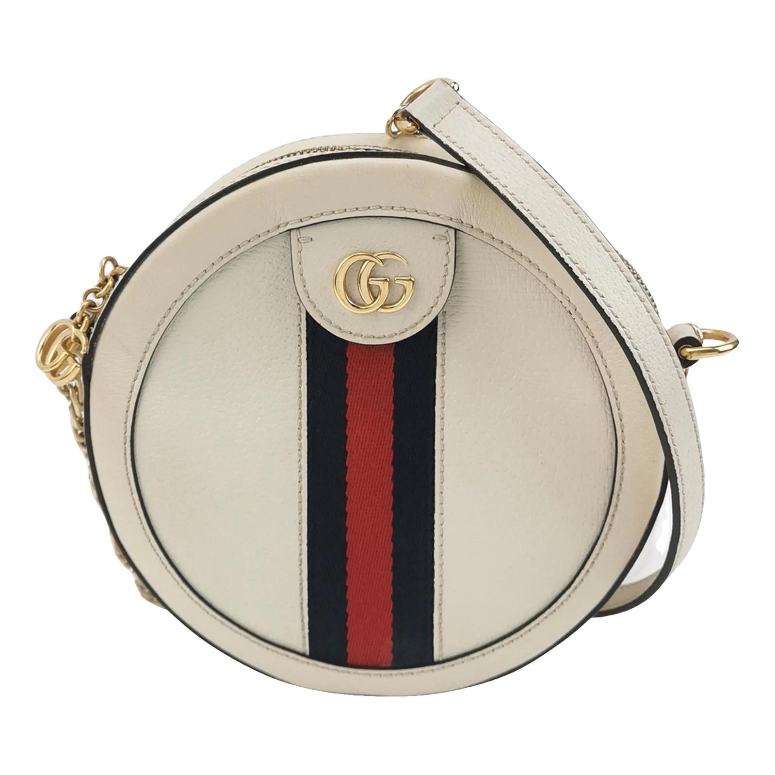 Ophidia Round leather crossbody bag