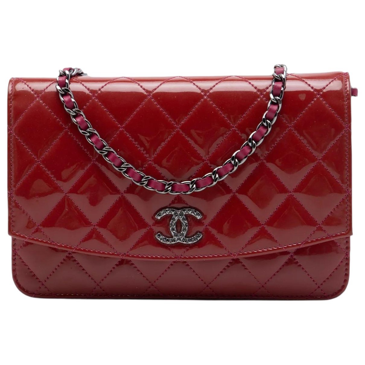 Wallet On Chain leather crossbody bag