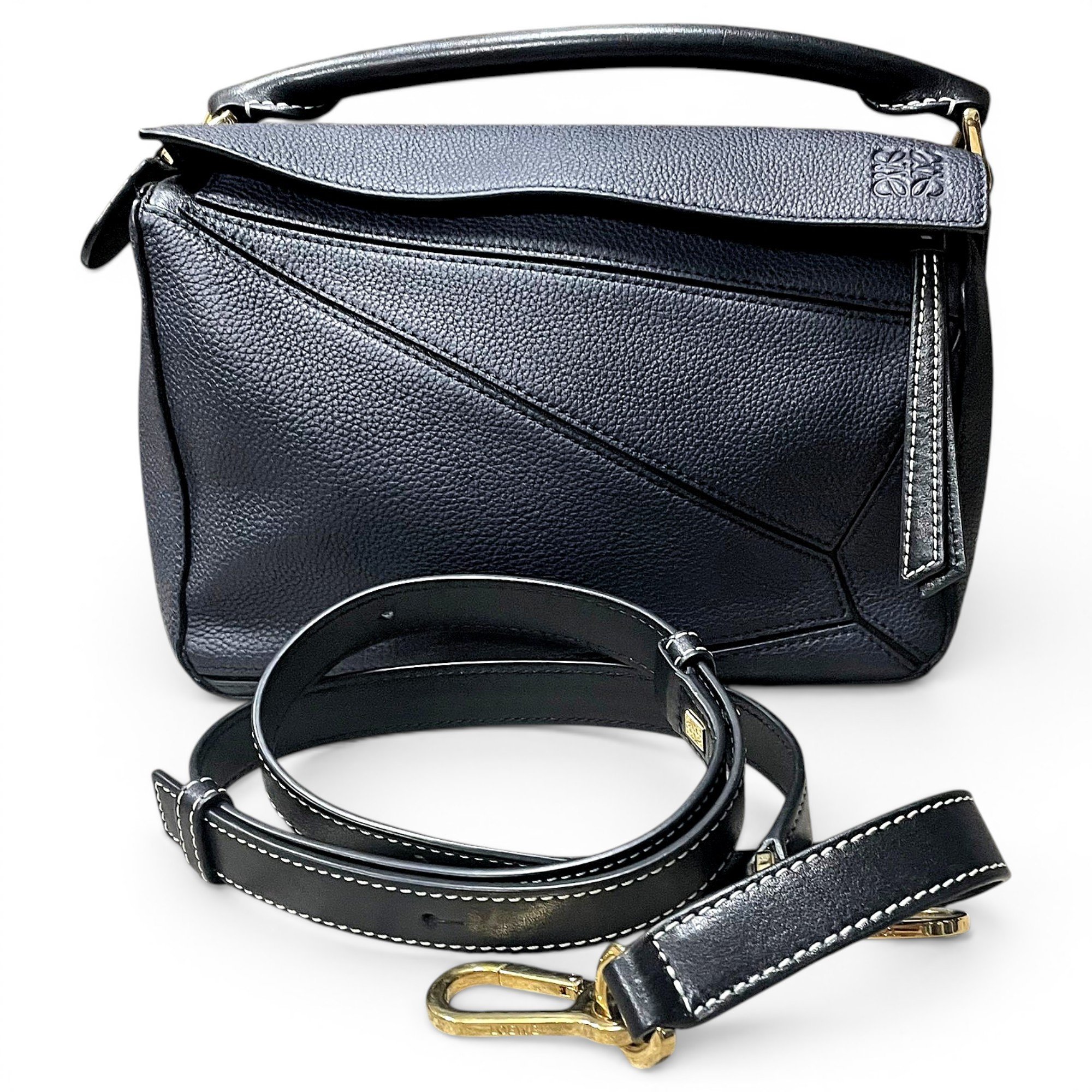 Puzzle leather handbag