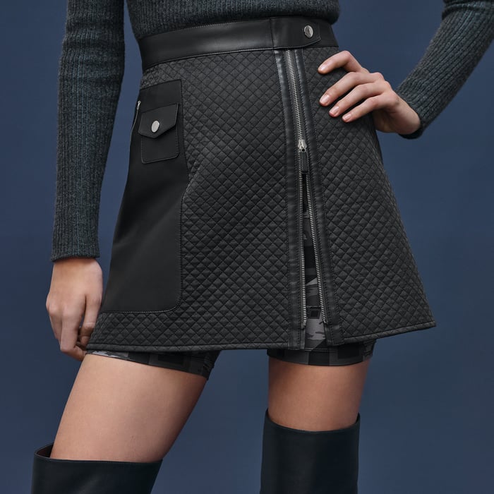 Gris Nuit Quilted Skirt