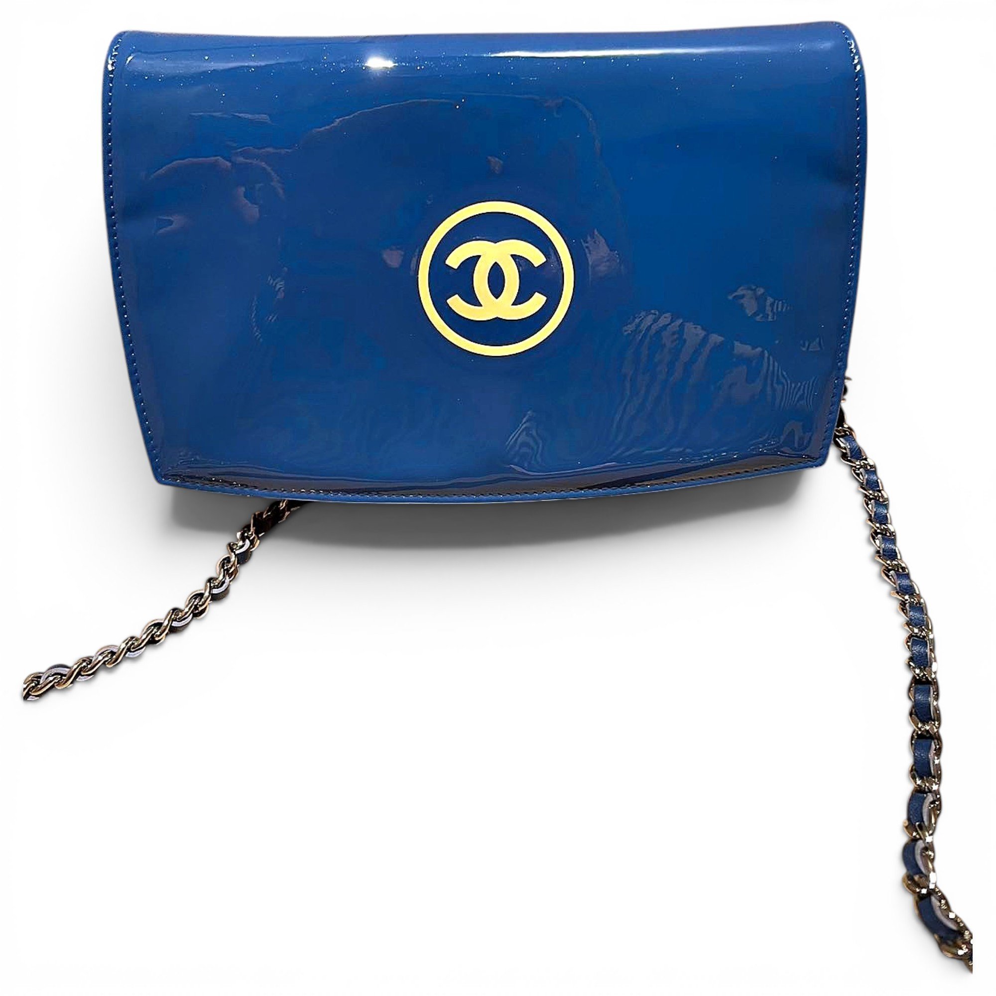 Wallet On Chain Double C patent leather crossbody bag