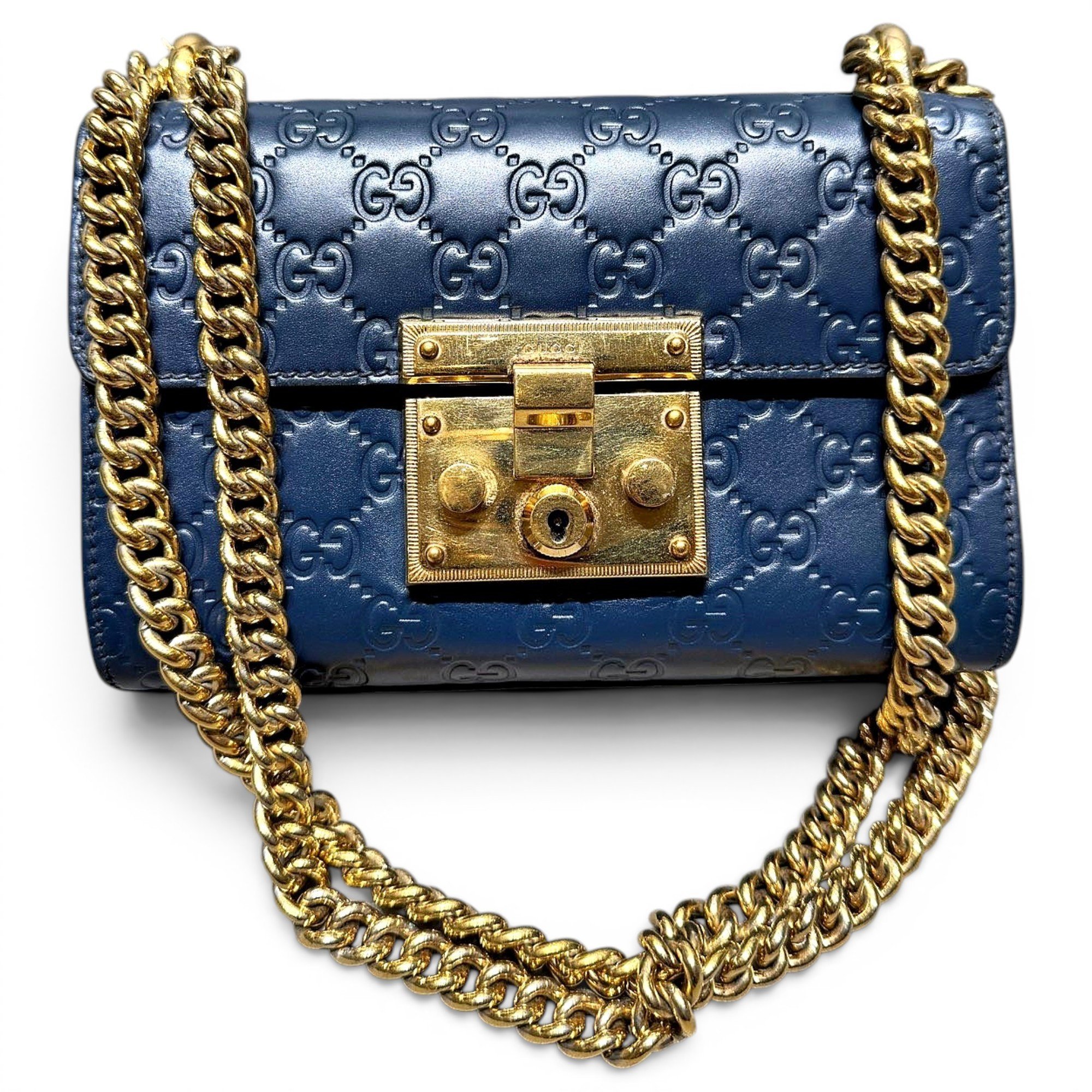 Padlock leather handbag
