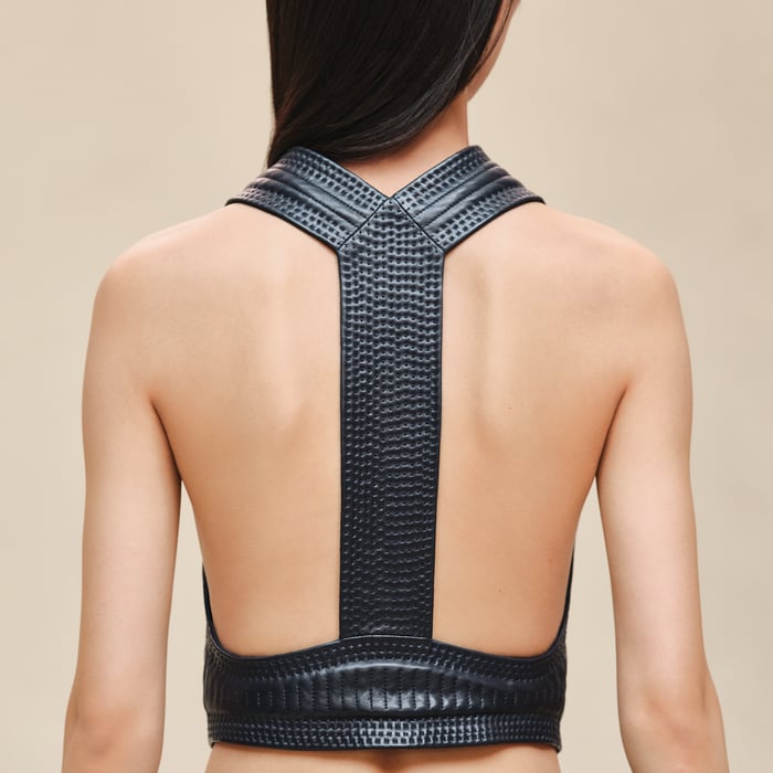 Bleu Noir Quilted Cargo Vest