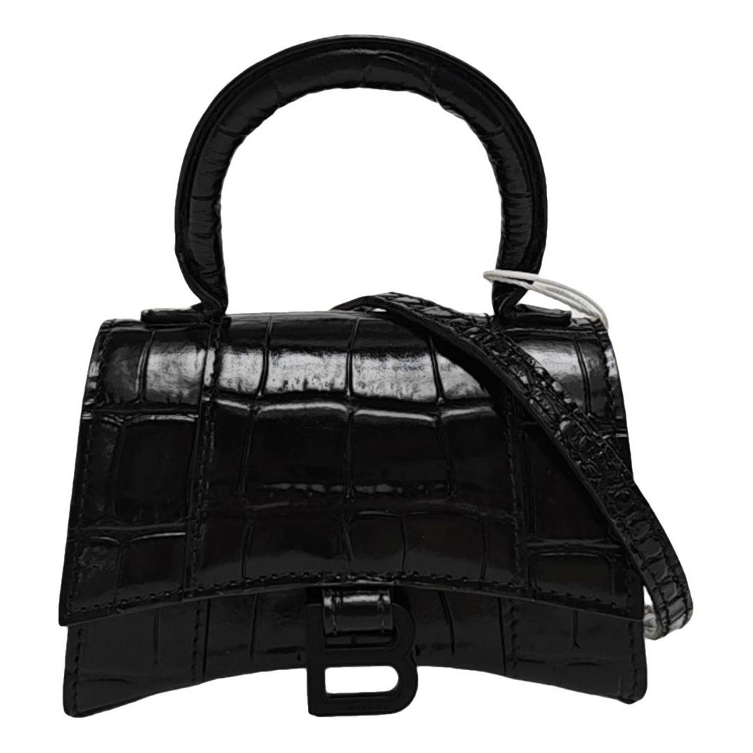 Hourglass leather handbag