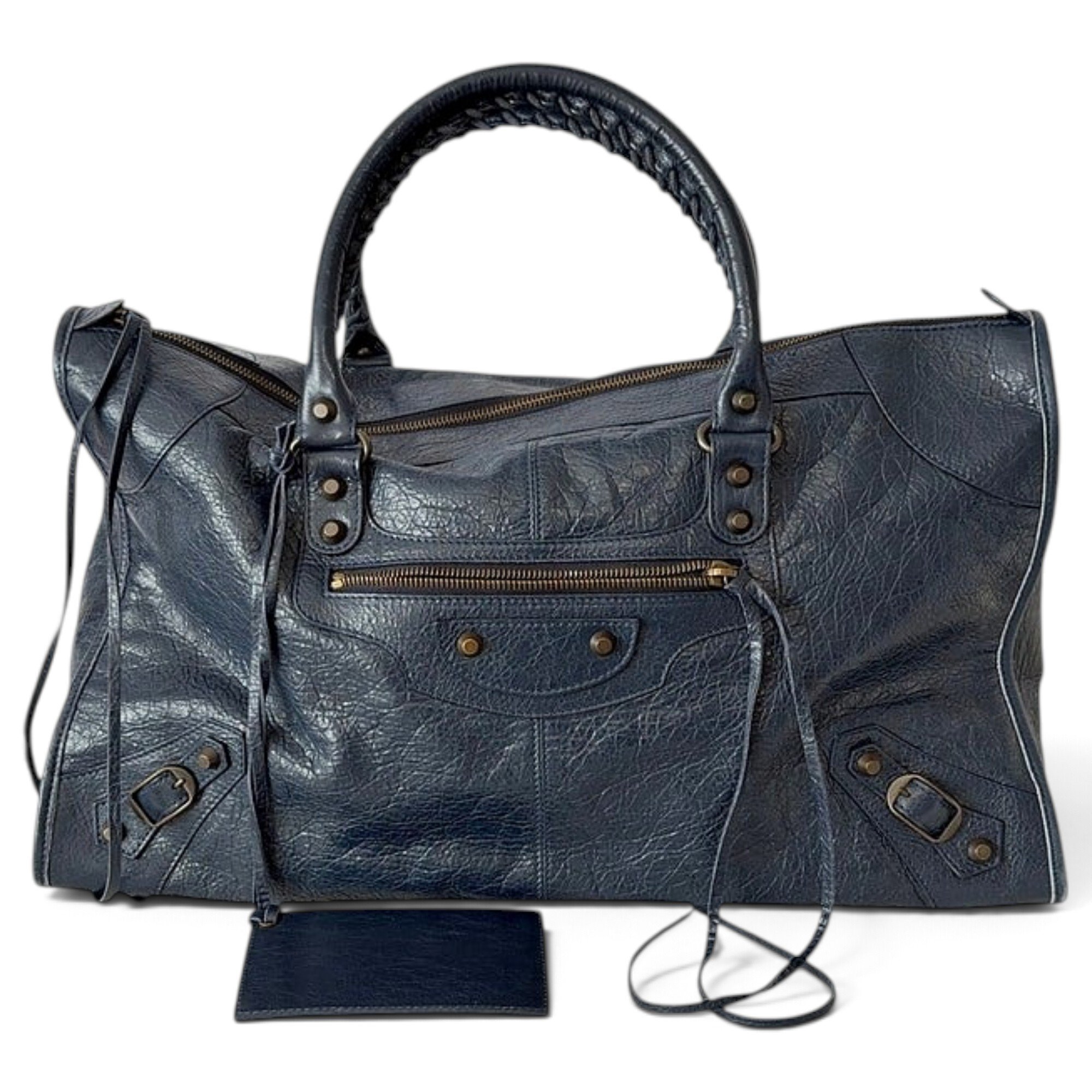 Work leather handbag