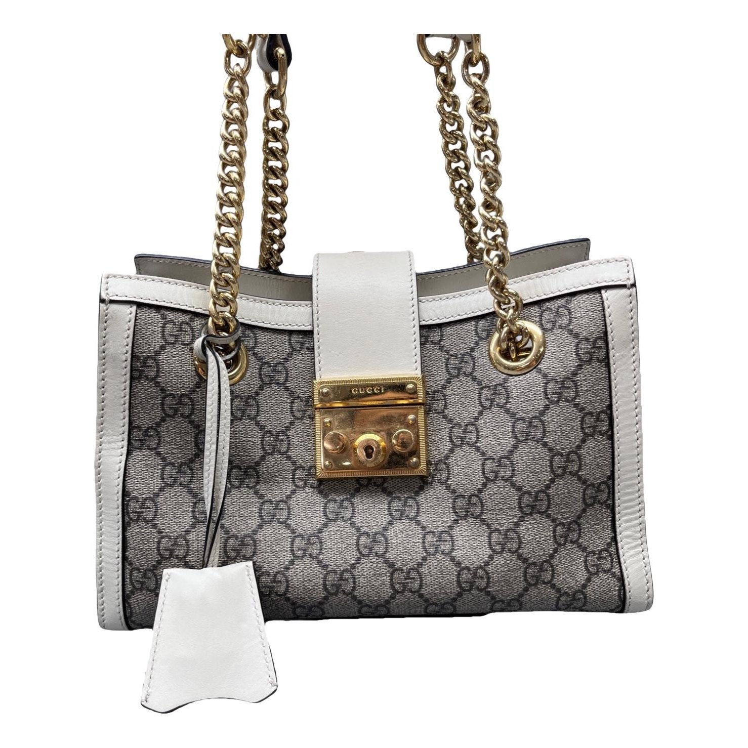 Padlock leather handbag