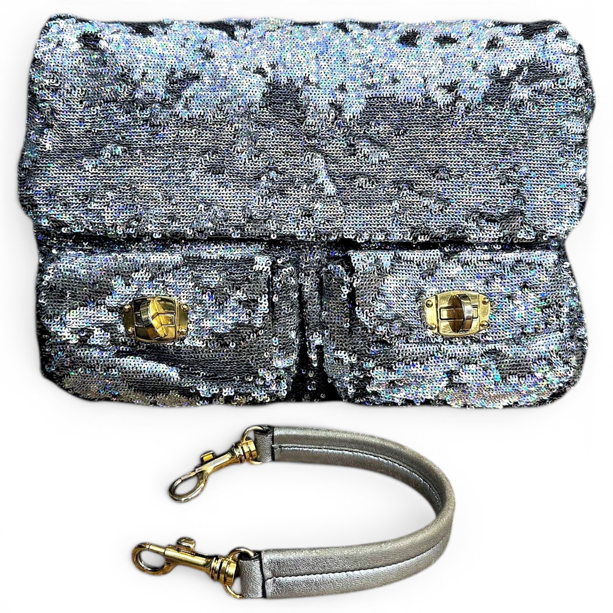 Pocket glitter handbag