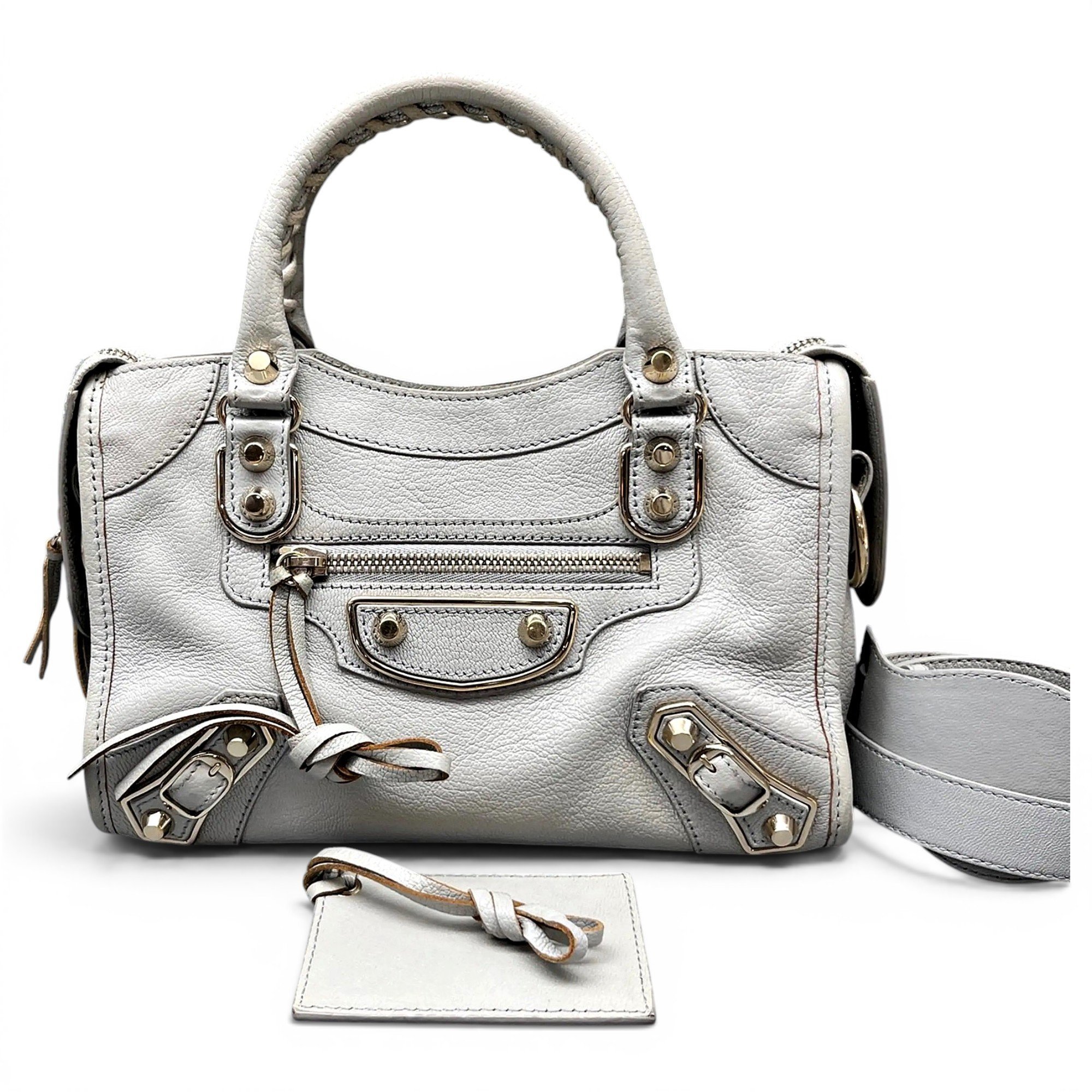 City leather handbag