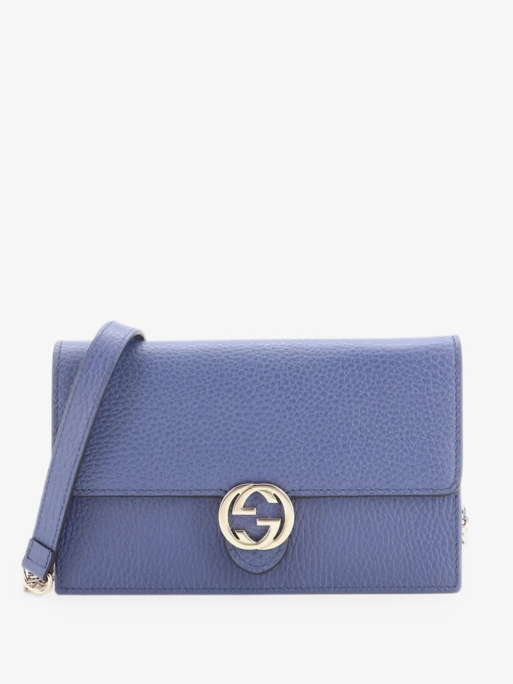Interlocking Wallet on Chain Leather crossbody bag