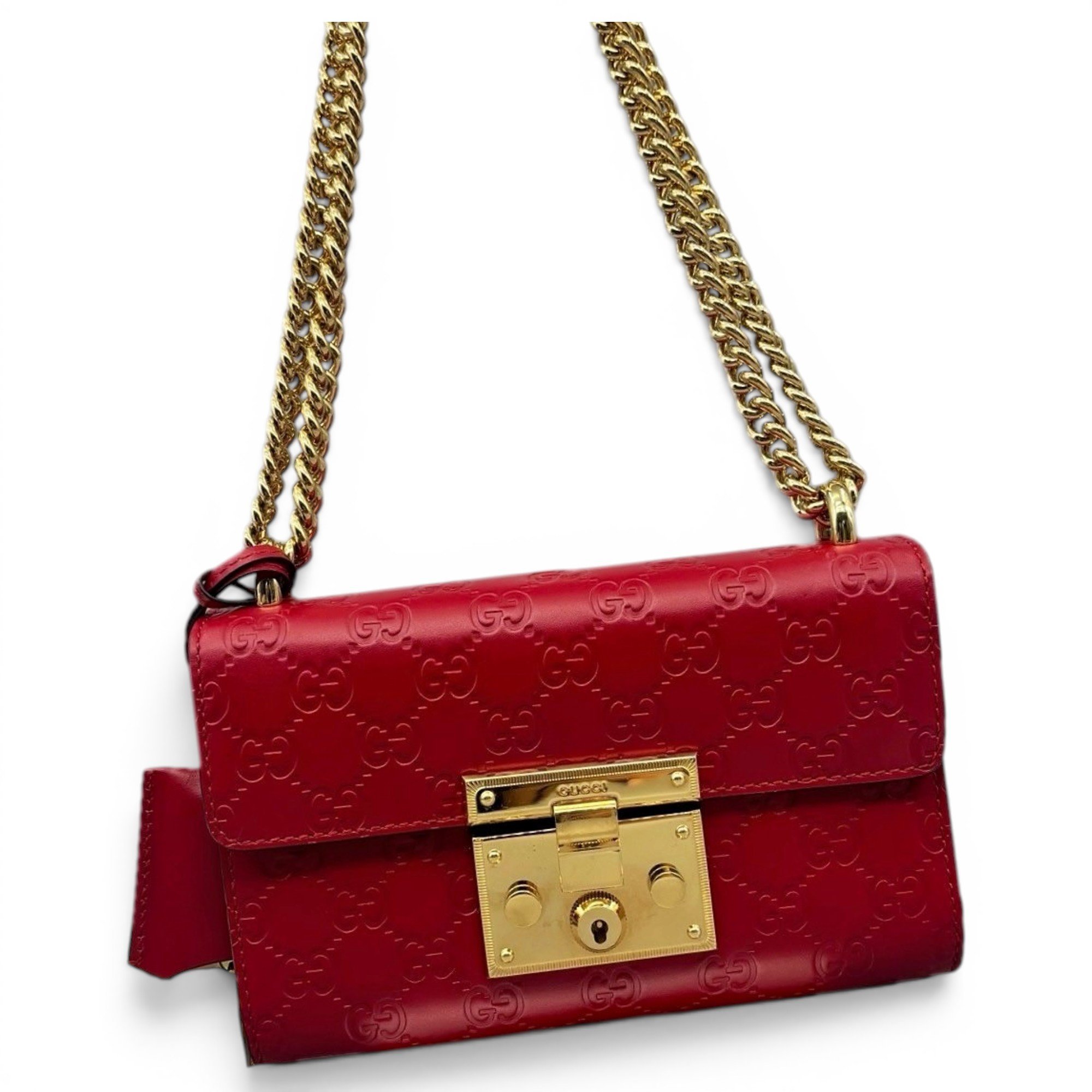 Padlock leather handbag
