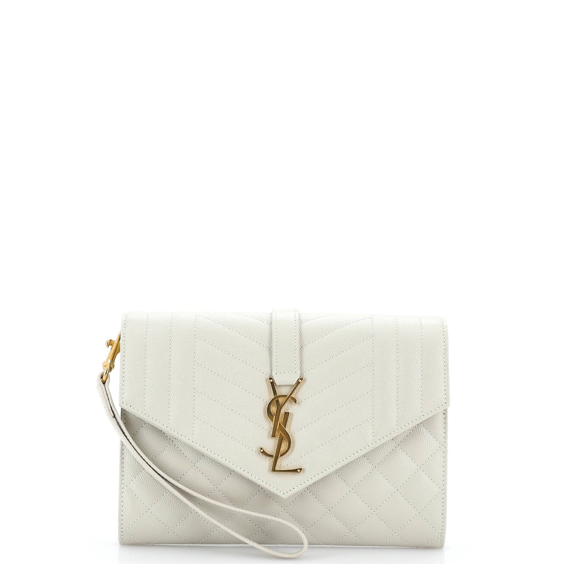 Classic Monogram Envelope Wristlet Clutch Mixed Matelasse Leather