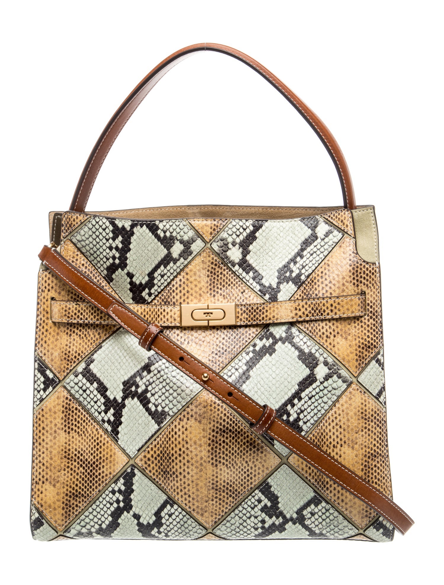 Embossed Leather Lee Radziwill Snake-Printed Medium