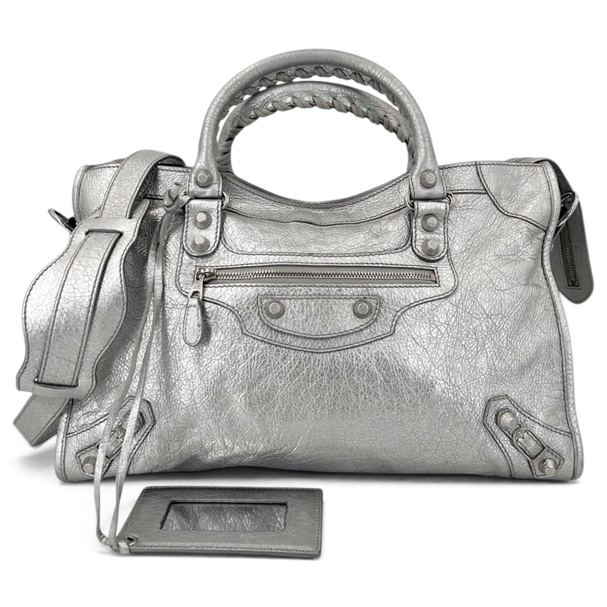 City leather handbag