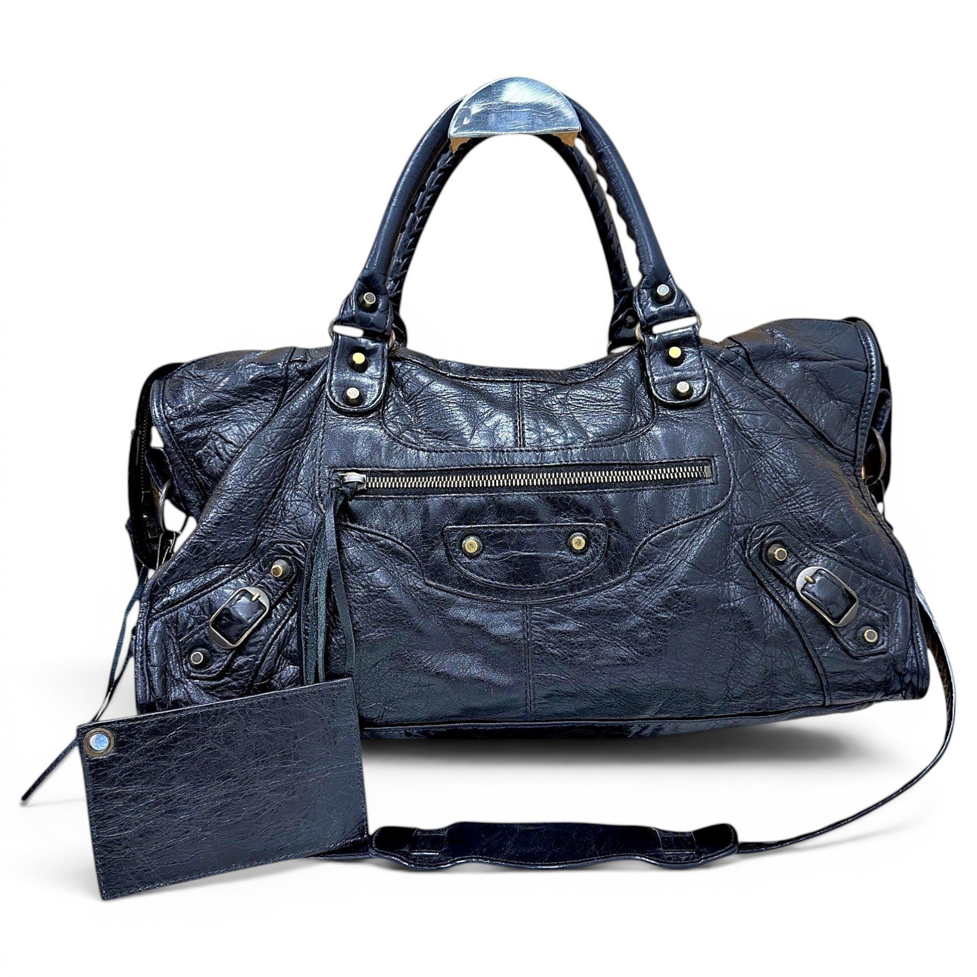 City leather handbag