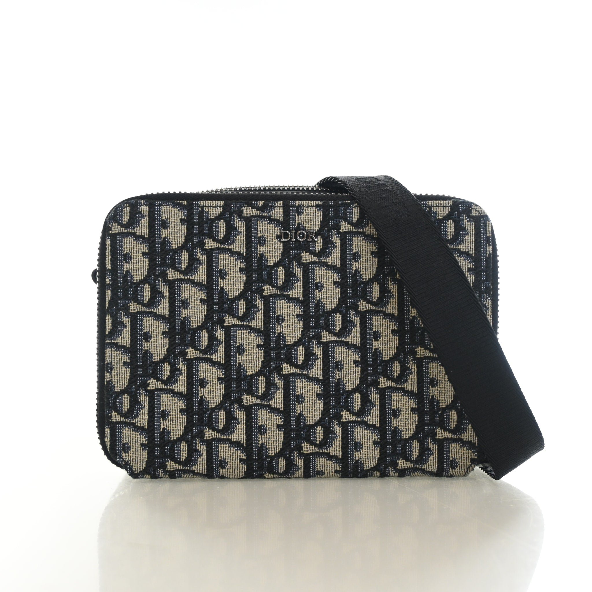 Christian Dior Oblique Zipped Pouch With Strap