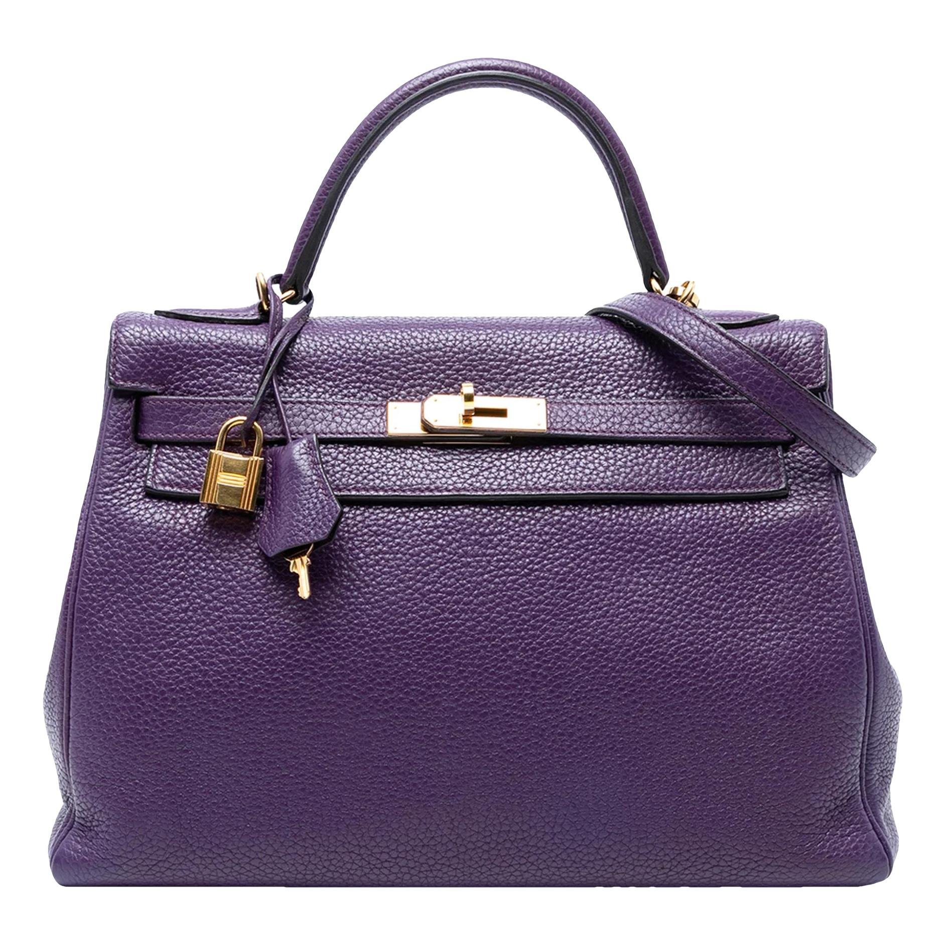 Hermes Kelly 32 Handbag Ultraviolet Togo Leather 2012