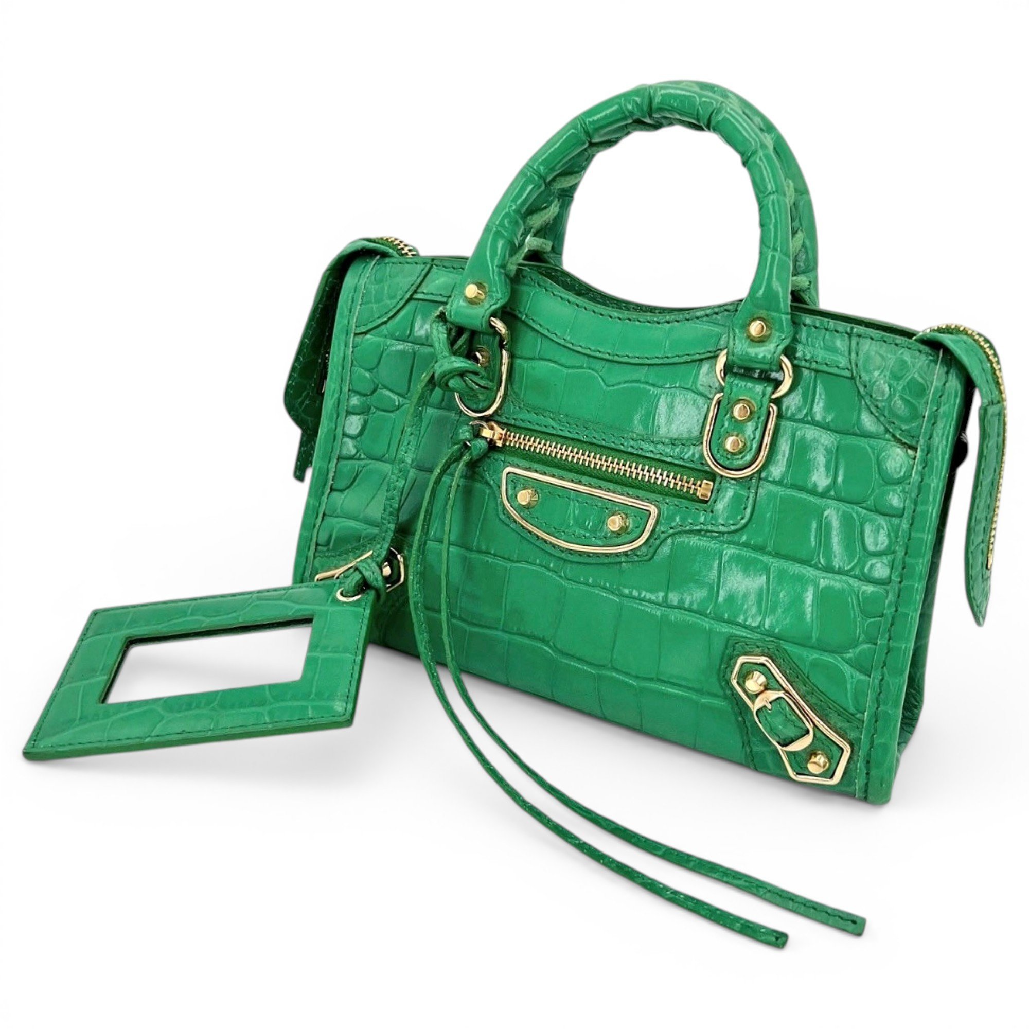 City leather handbag