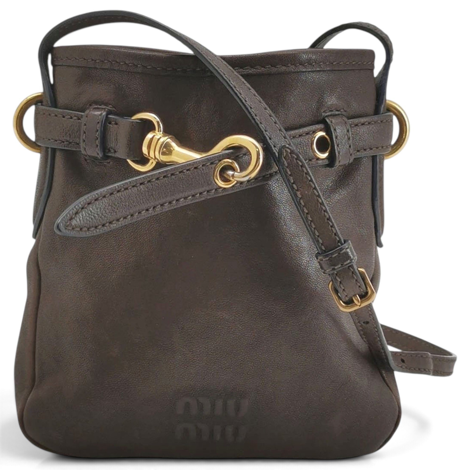 Miu Logo leather handbag