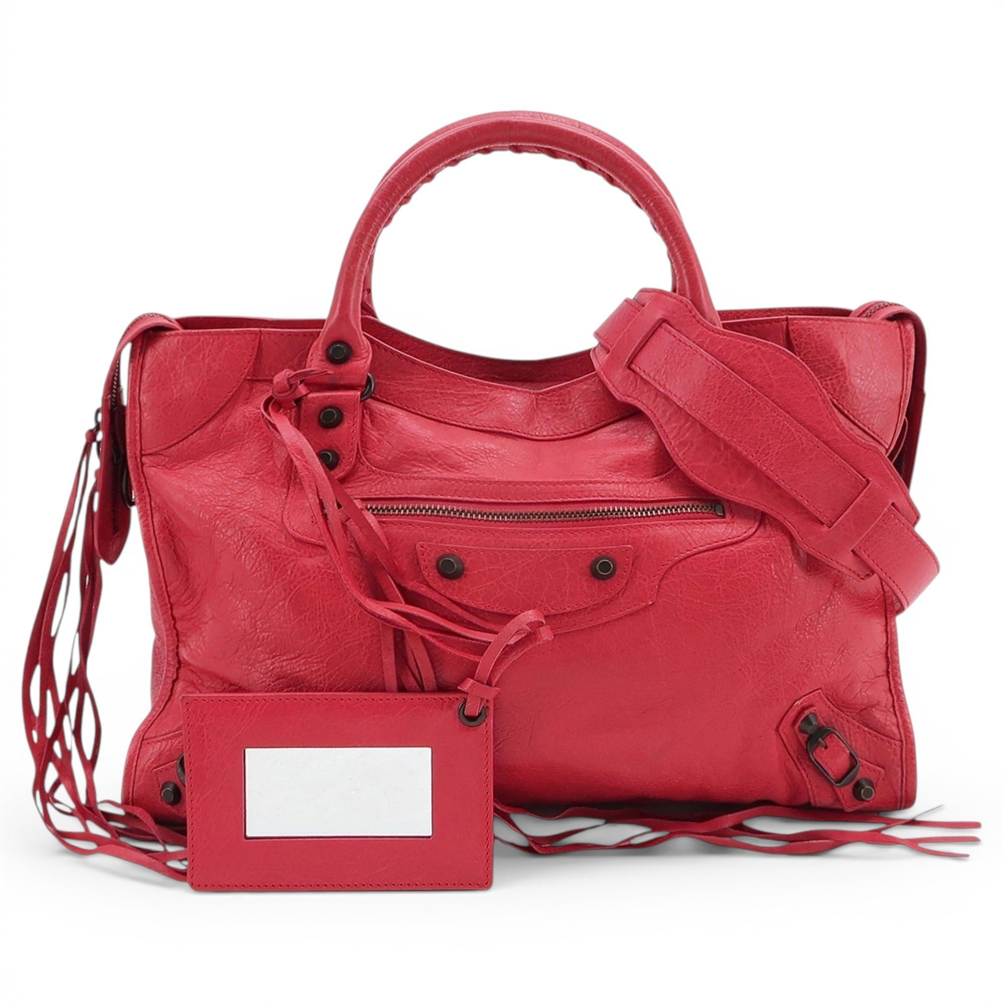 City leather handbag