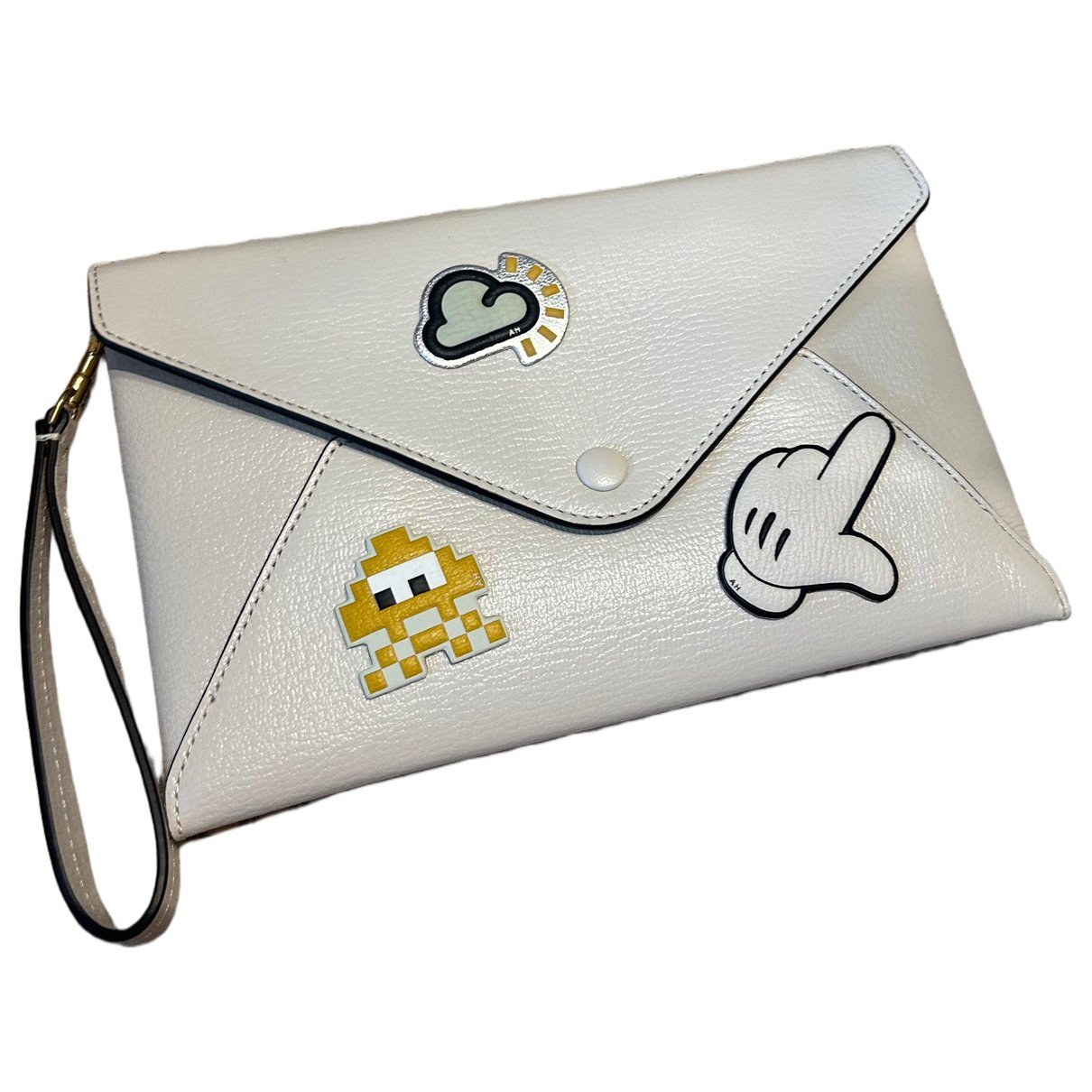 Leather clutch bag