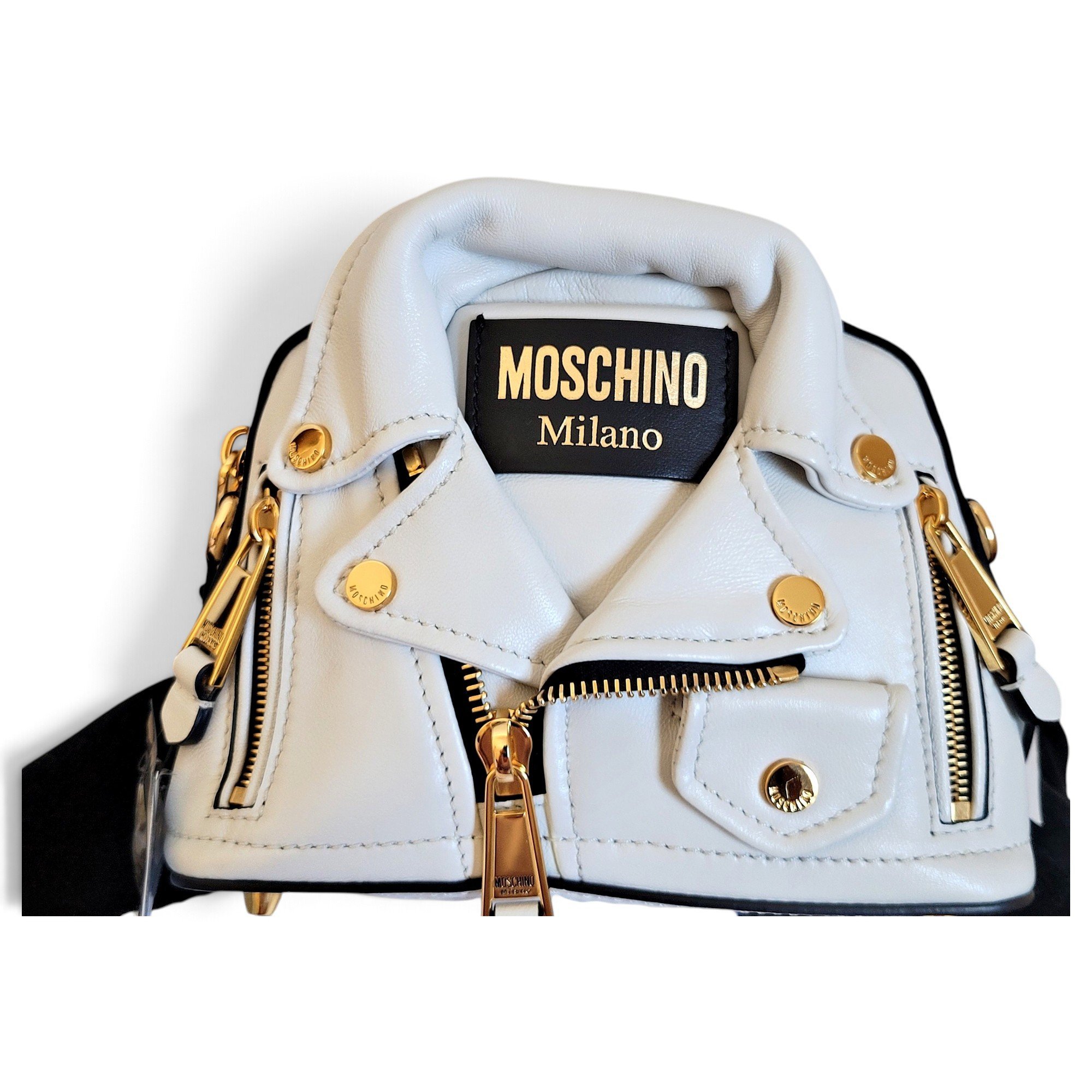 Biker leather crossbody bag