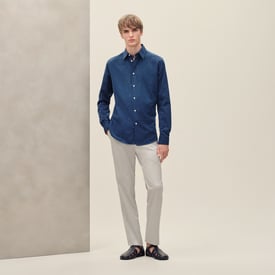 "Calligraphie Equestre Jacquard" fitted shirt with Louis collar