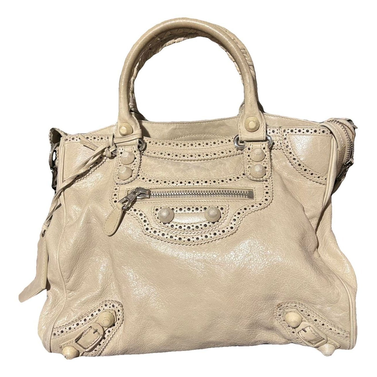 City leather handbag