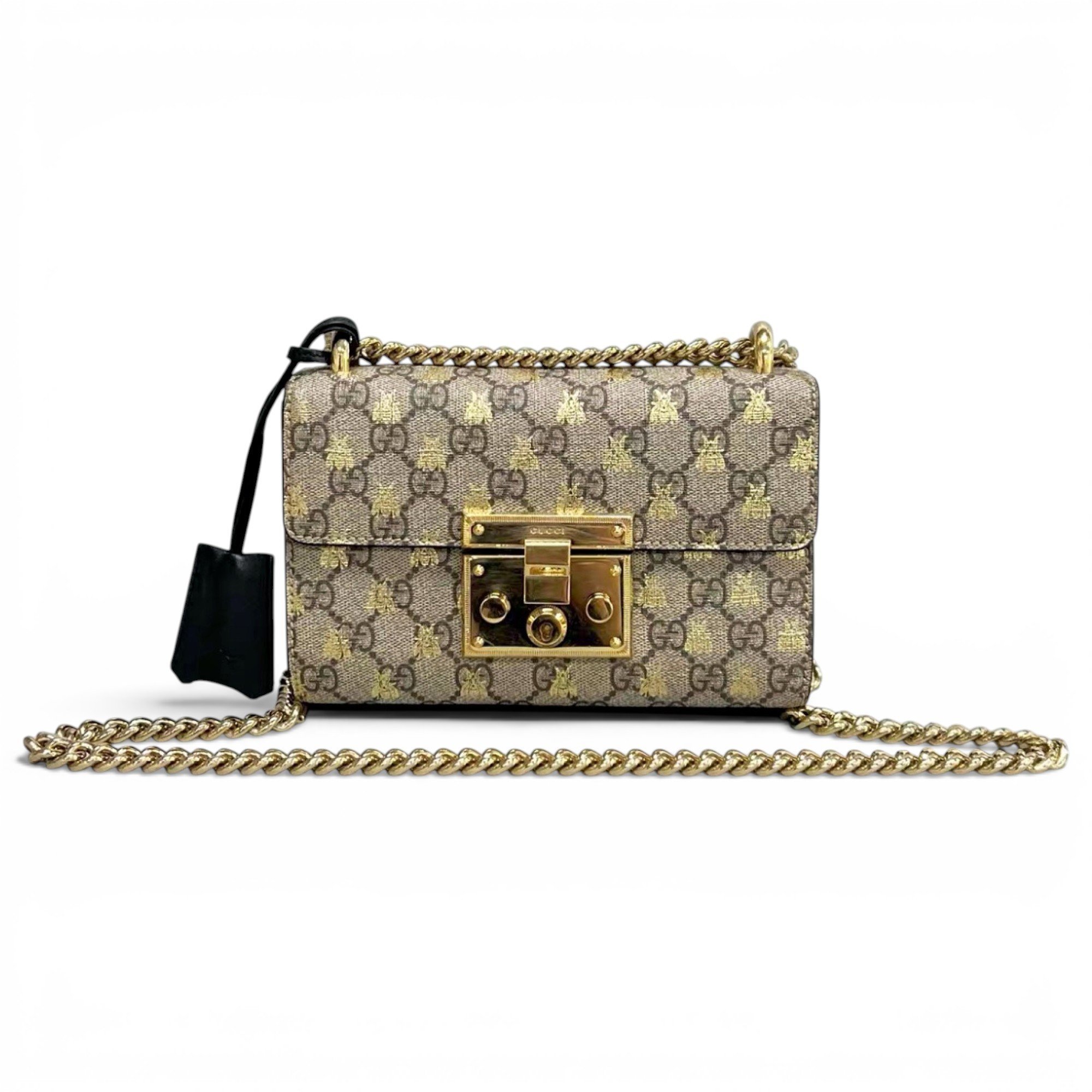 Padlock leather handbag