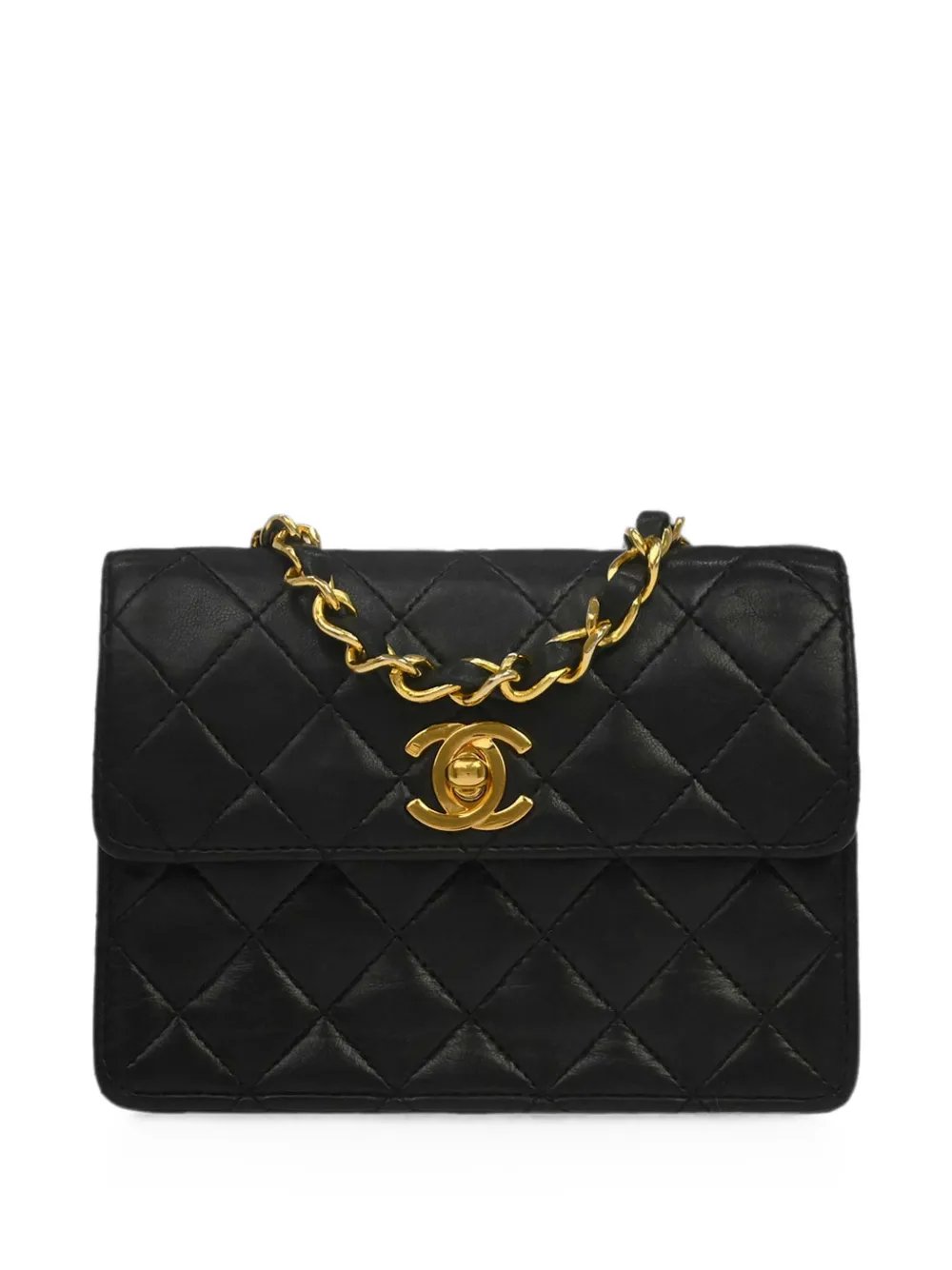 1990 diamond-quilted CC turn-lock shoulder bag