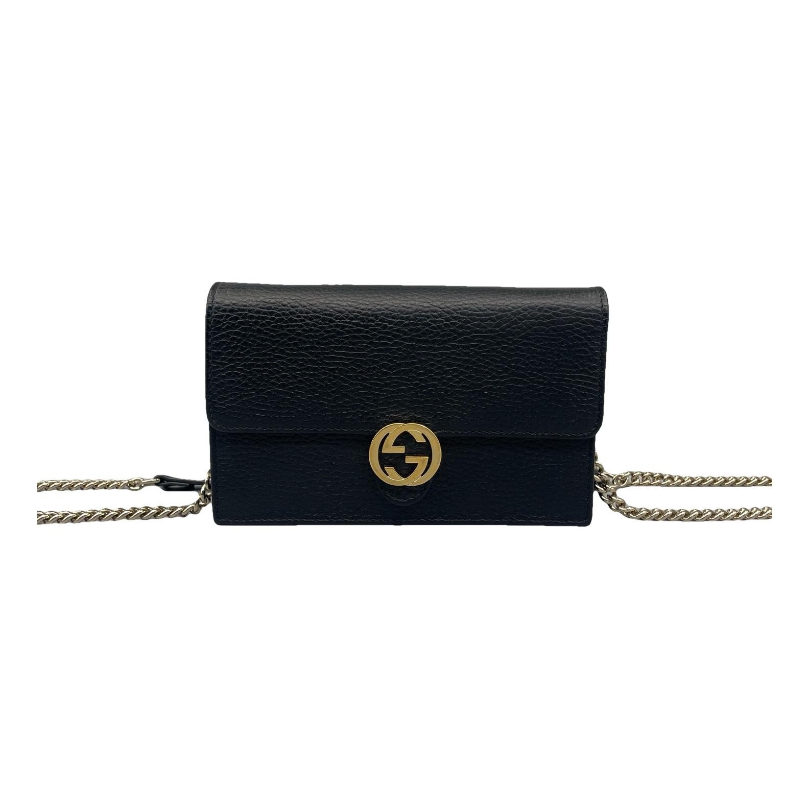 Interlocking leather handbag