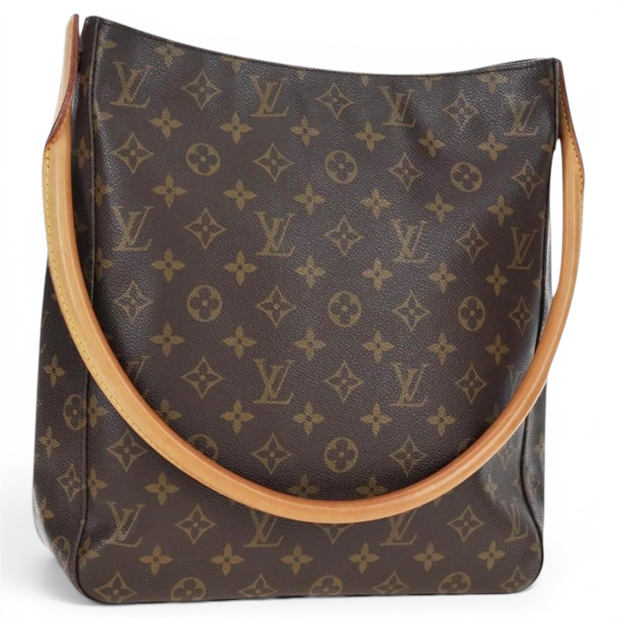 Looping leather handbag