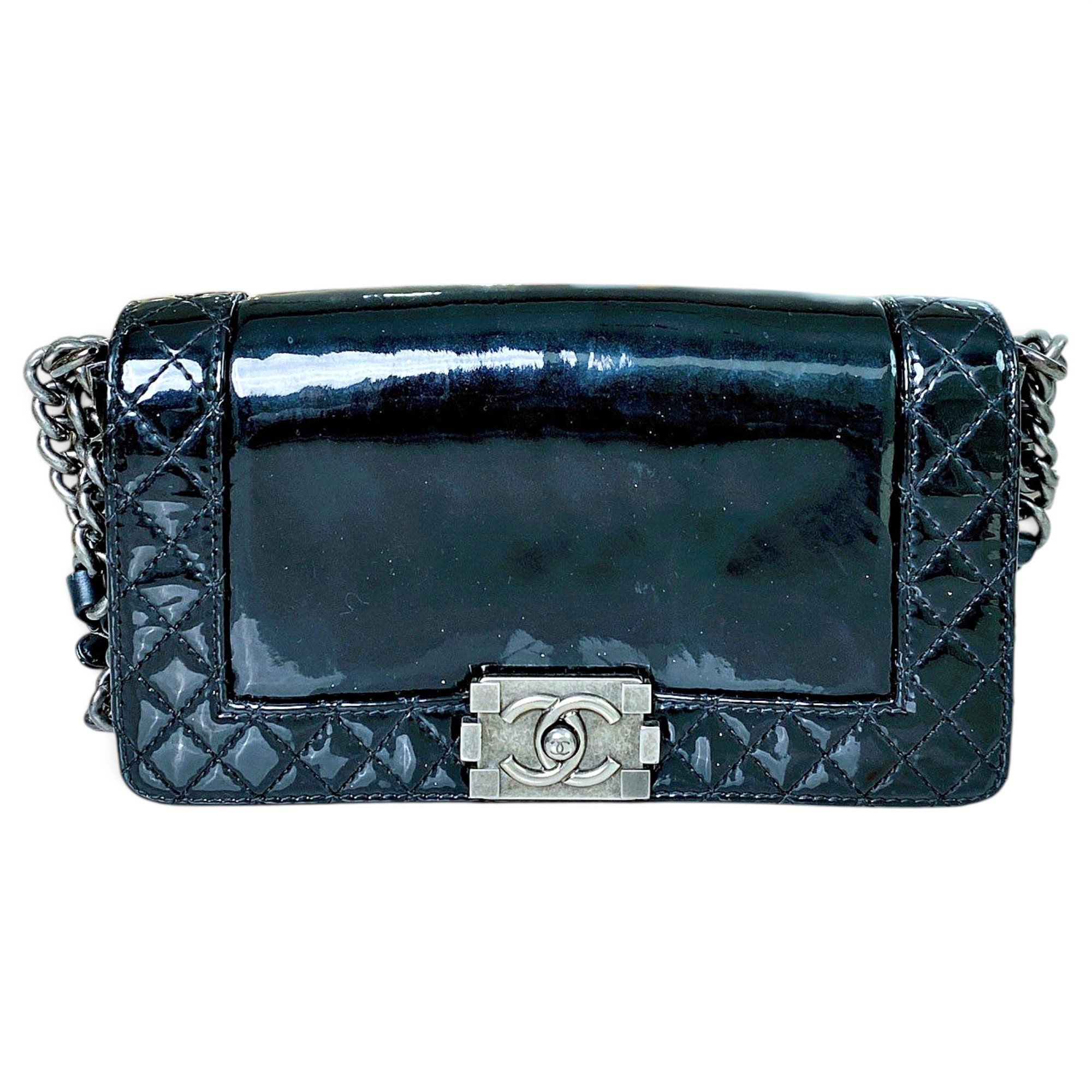 Boy patent leather crossbody bag