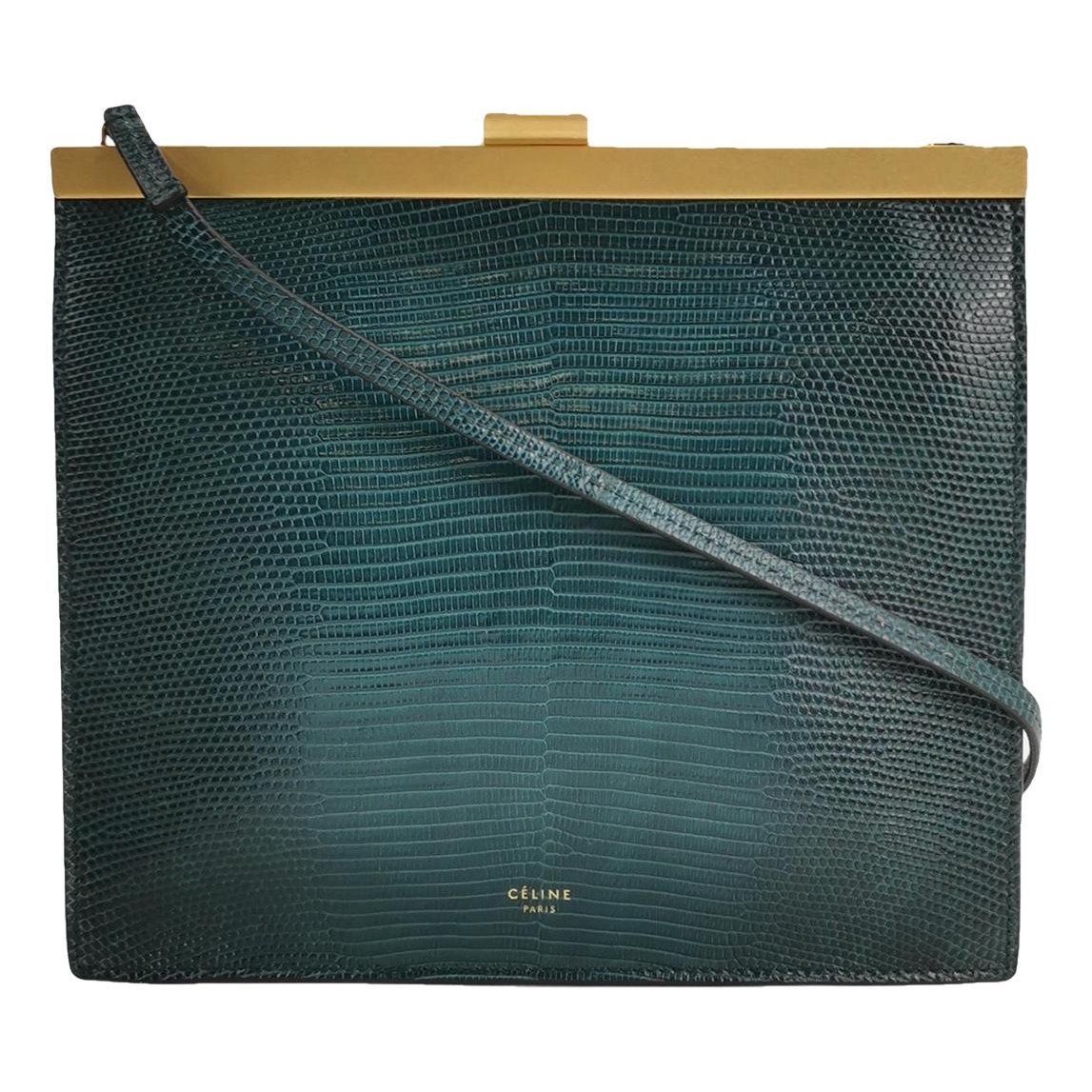 Clasp leather handbag