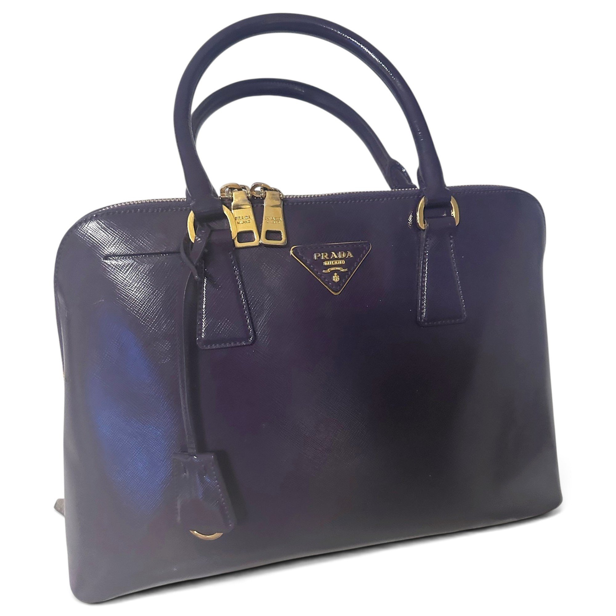 Patent leather handbag