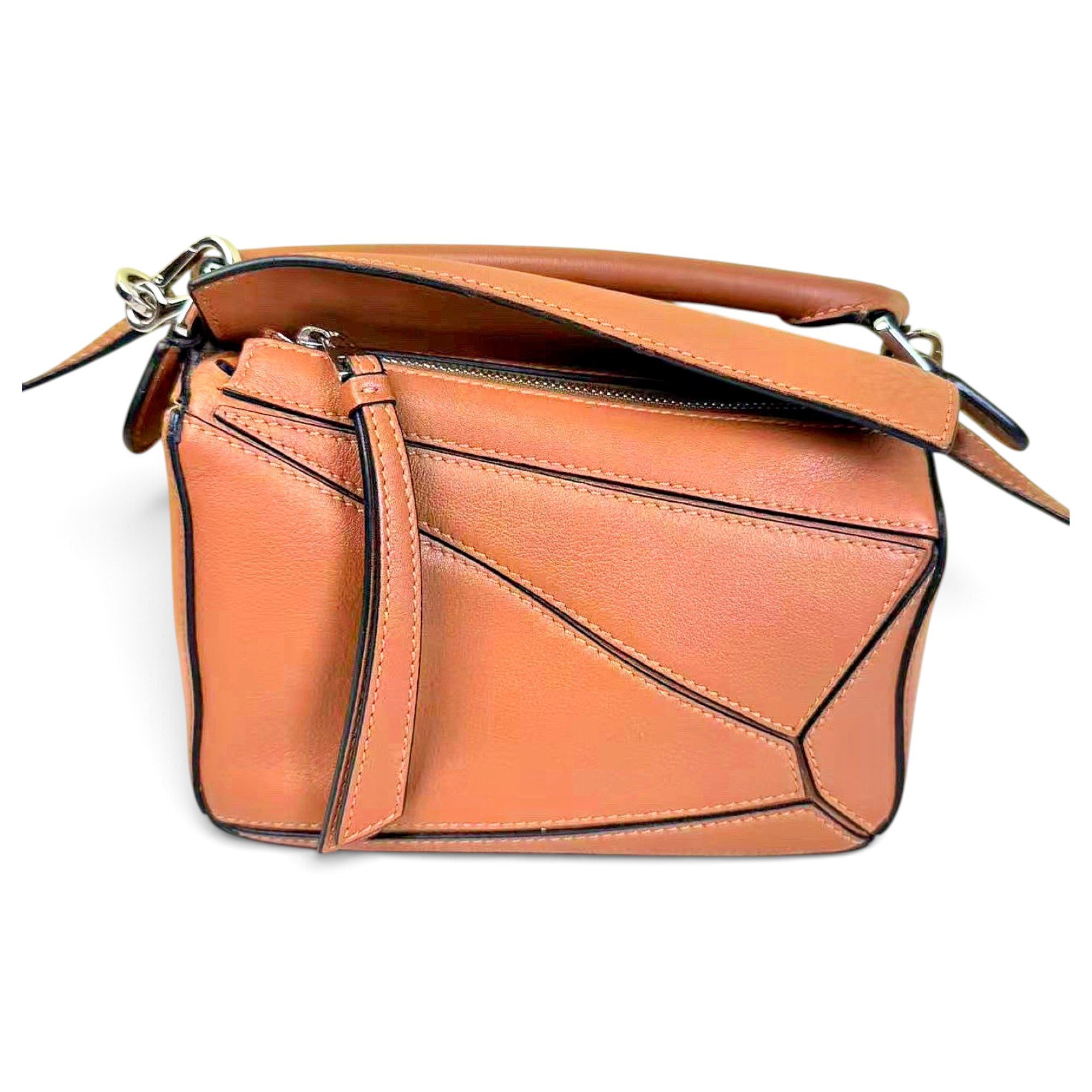 Puzzle leather handbag
