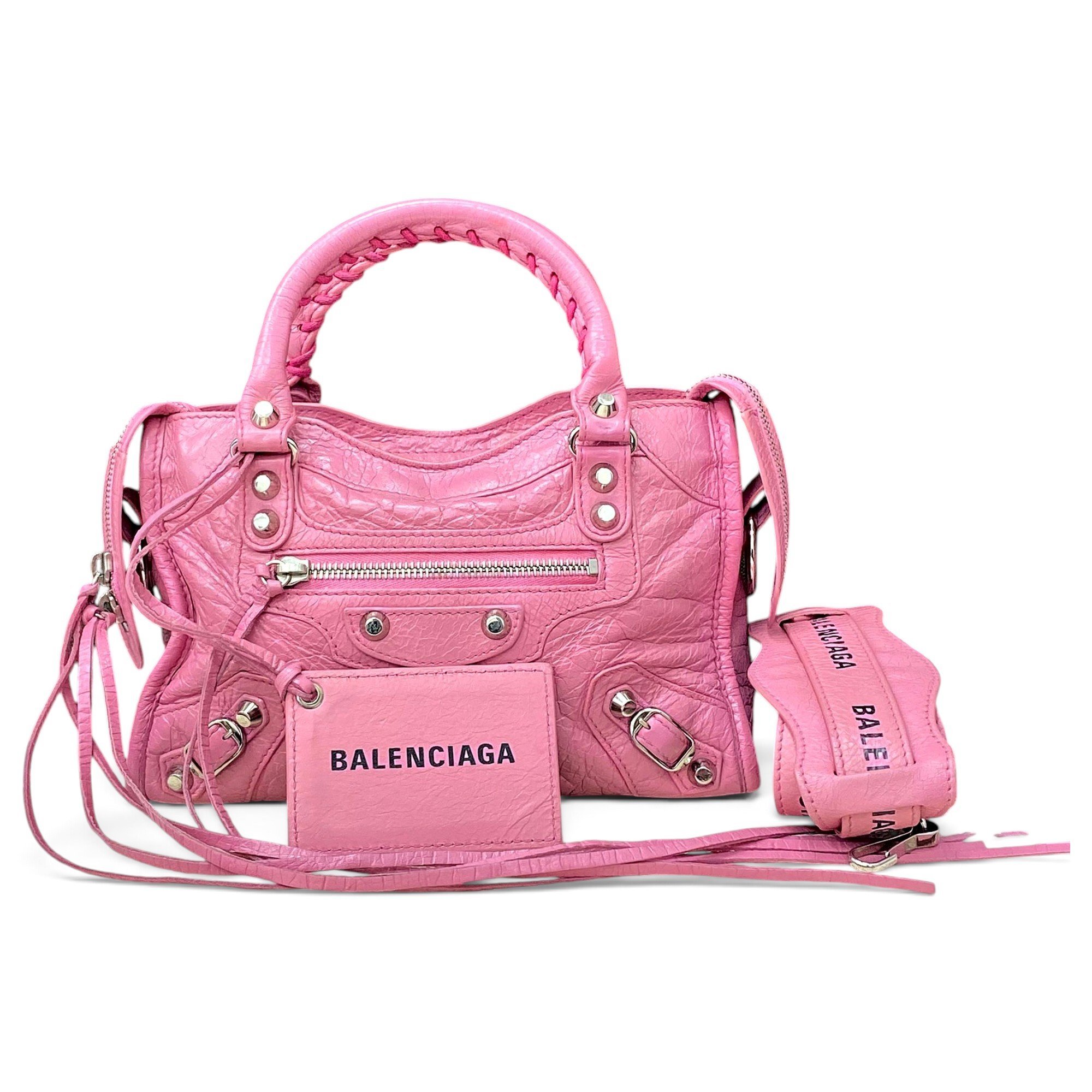 City leather handbag