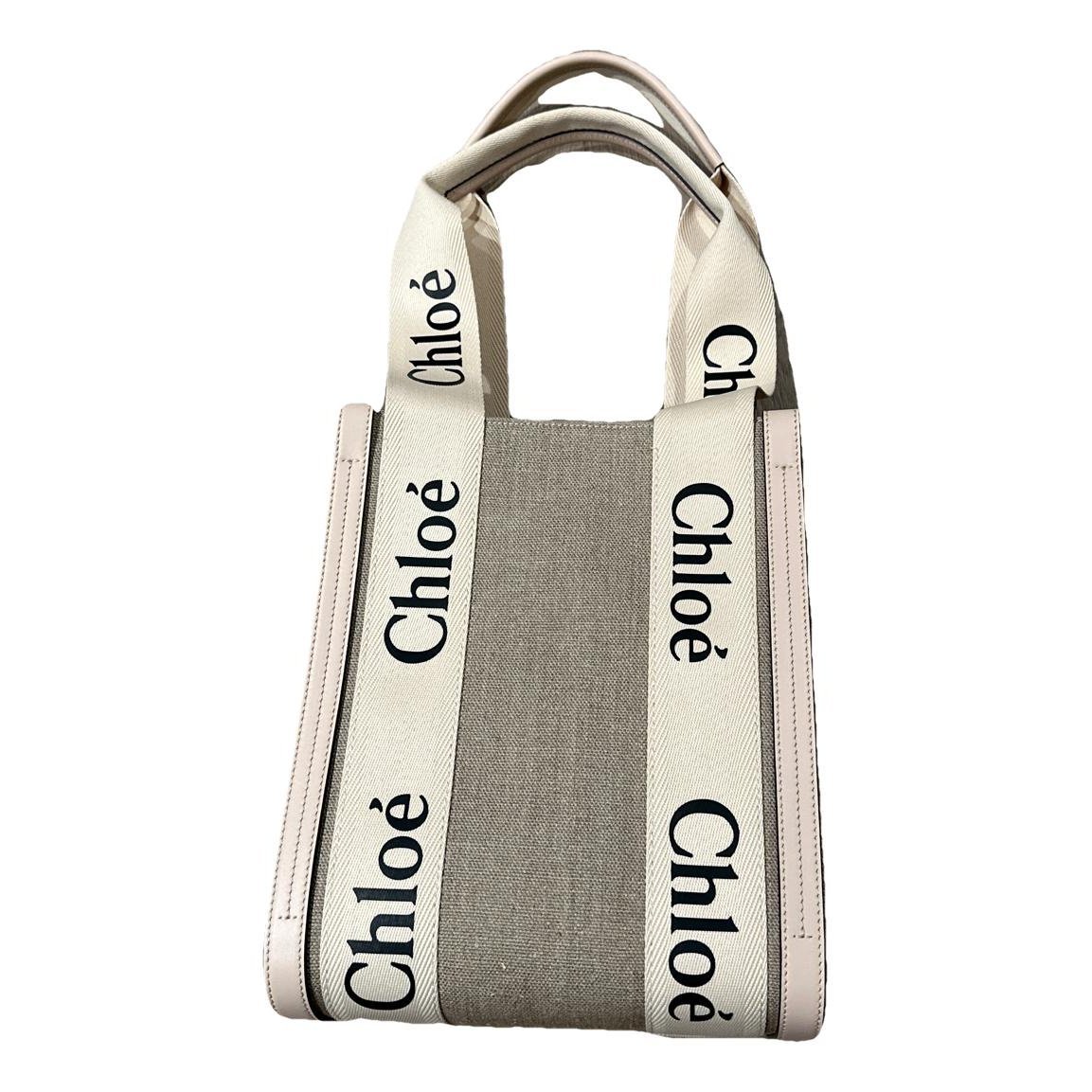Woody linen tote