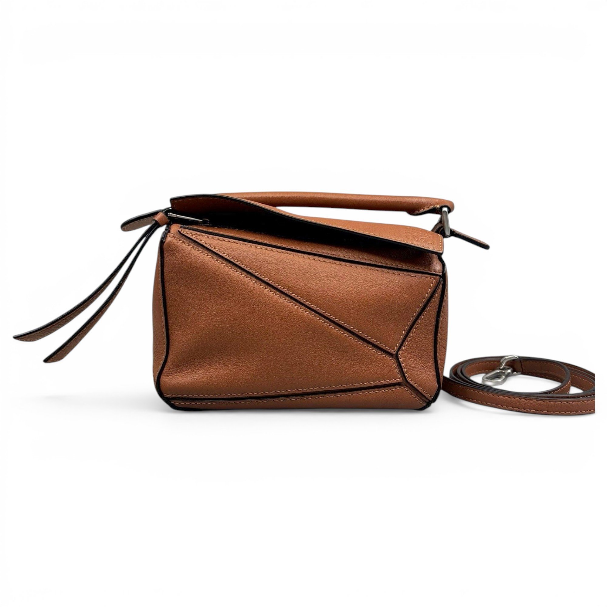 Puzzle leather handbag