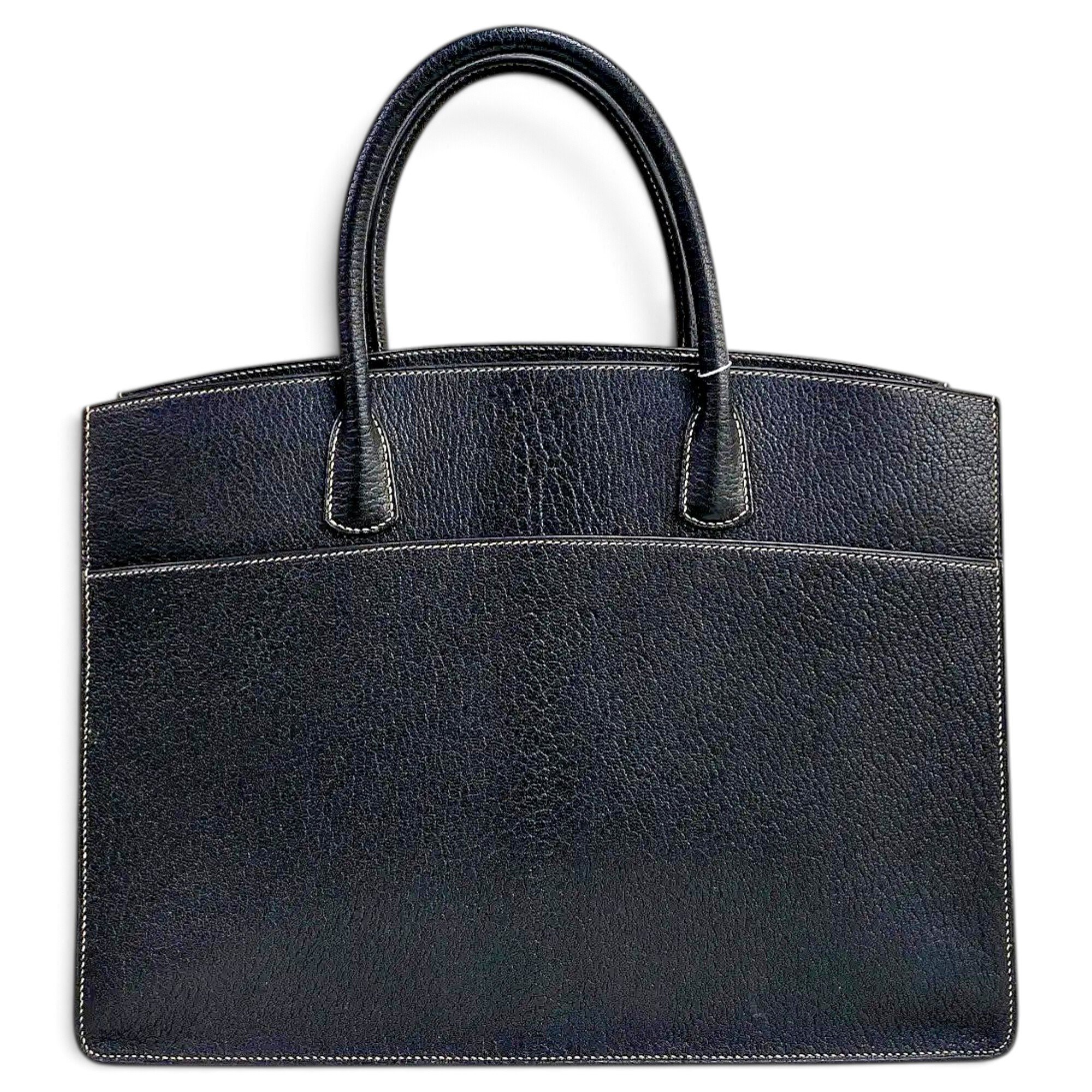 Hermes White Bus leather handbag