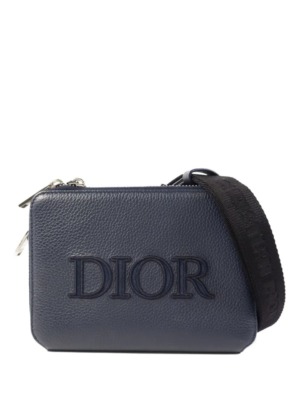 logo-embroidered messenger bag