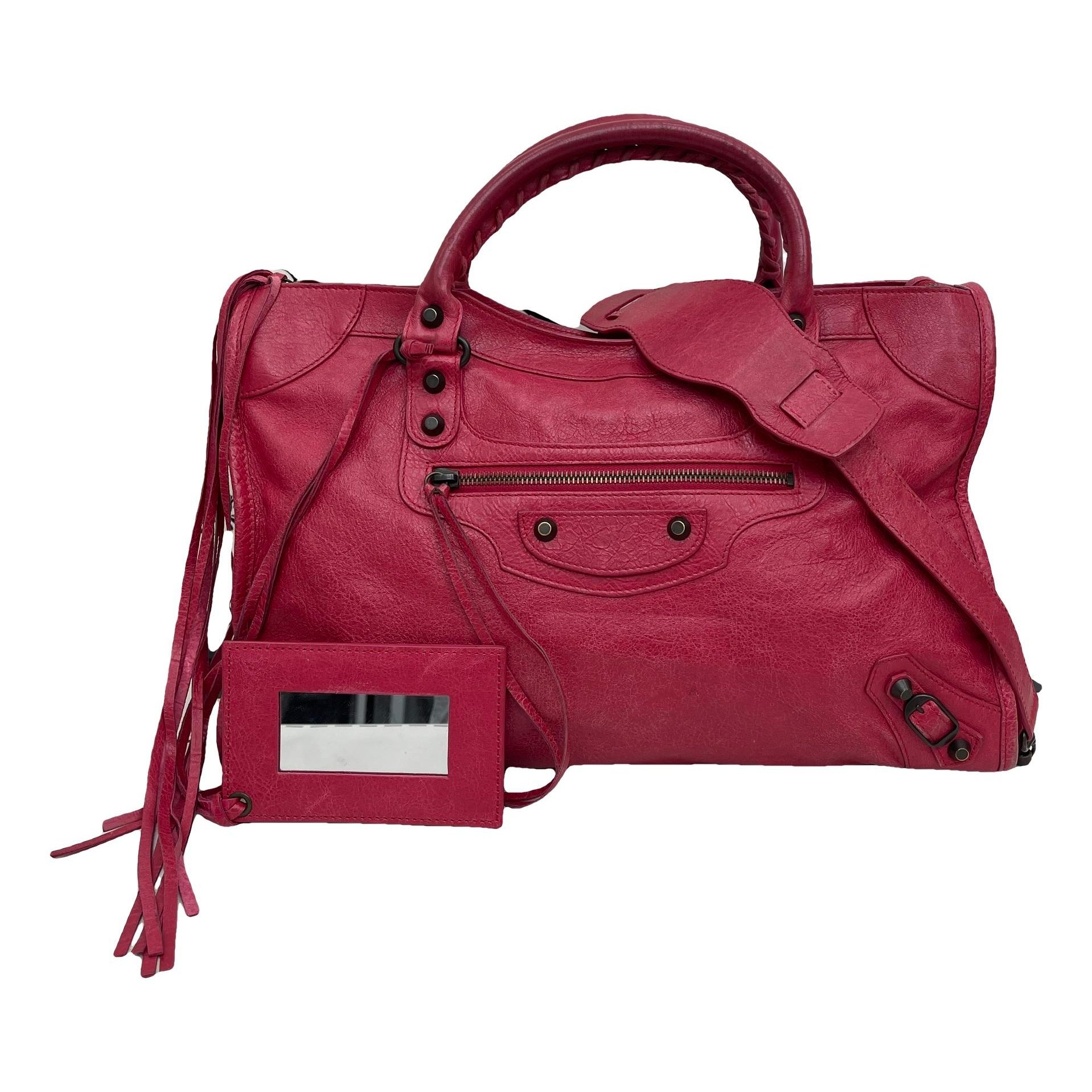 City leather handbag