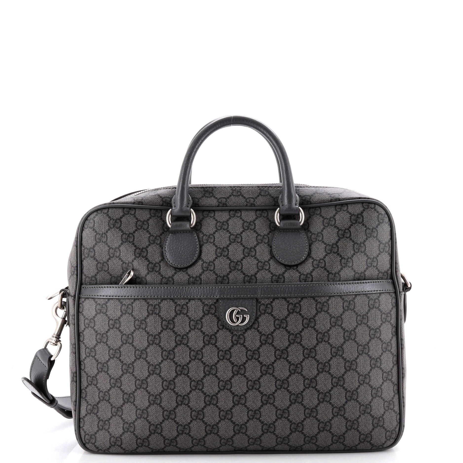 Ophidia Zip Around Pocket Briefcase GG Coated Canvas Medium