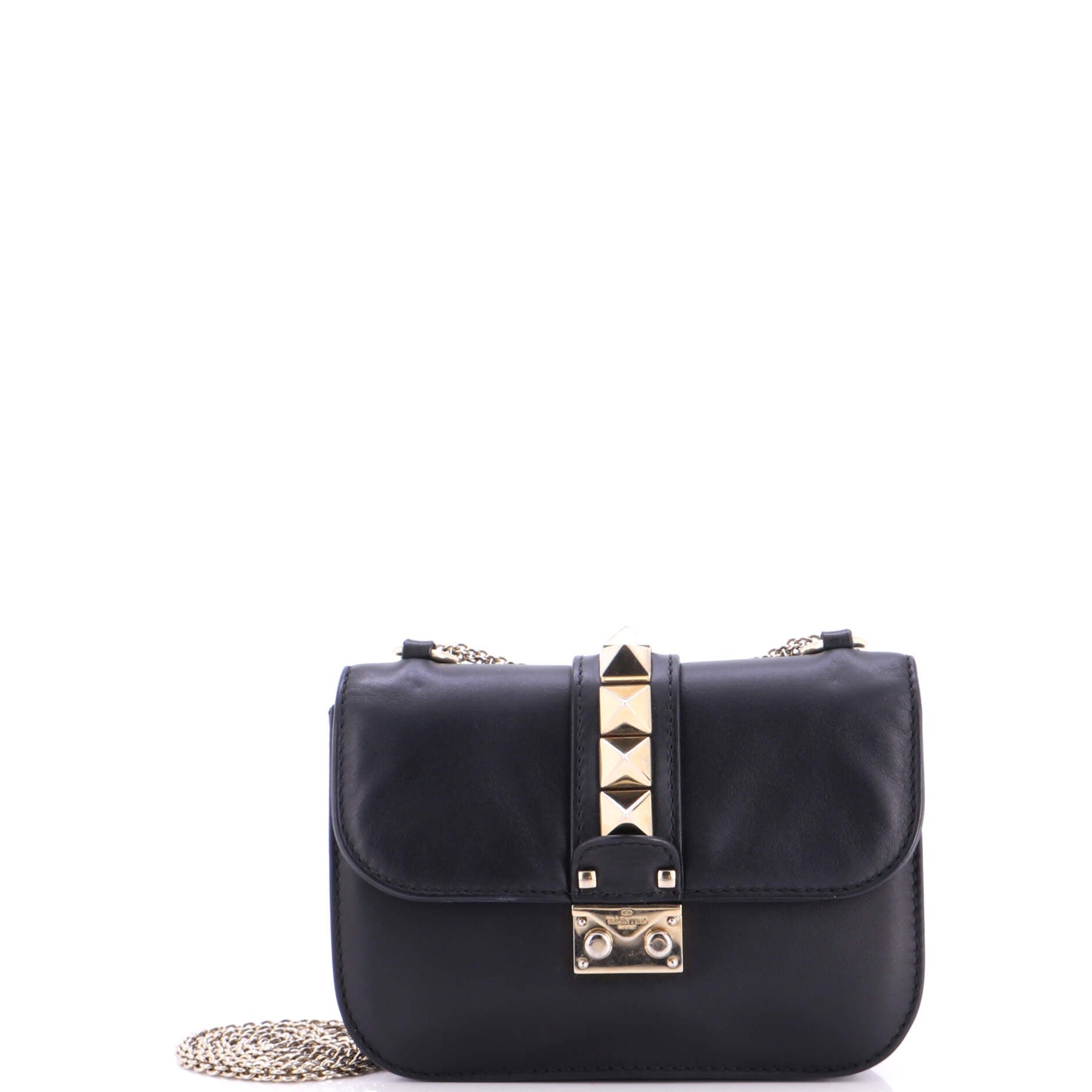 Glam Lock Shoulder Bag Leather Small