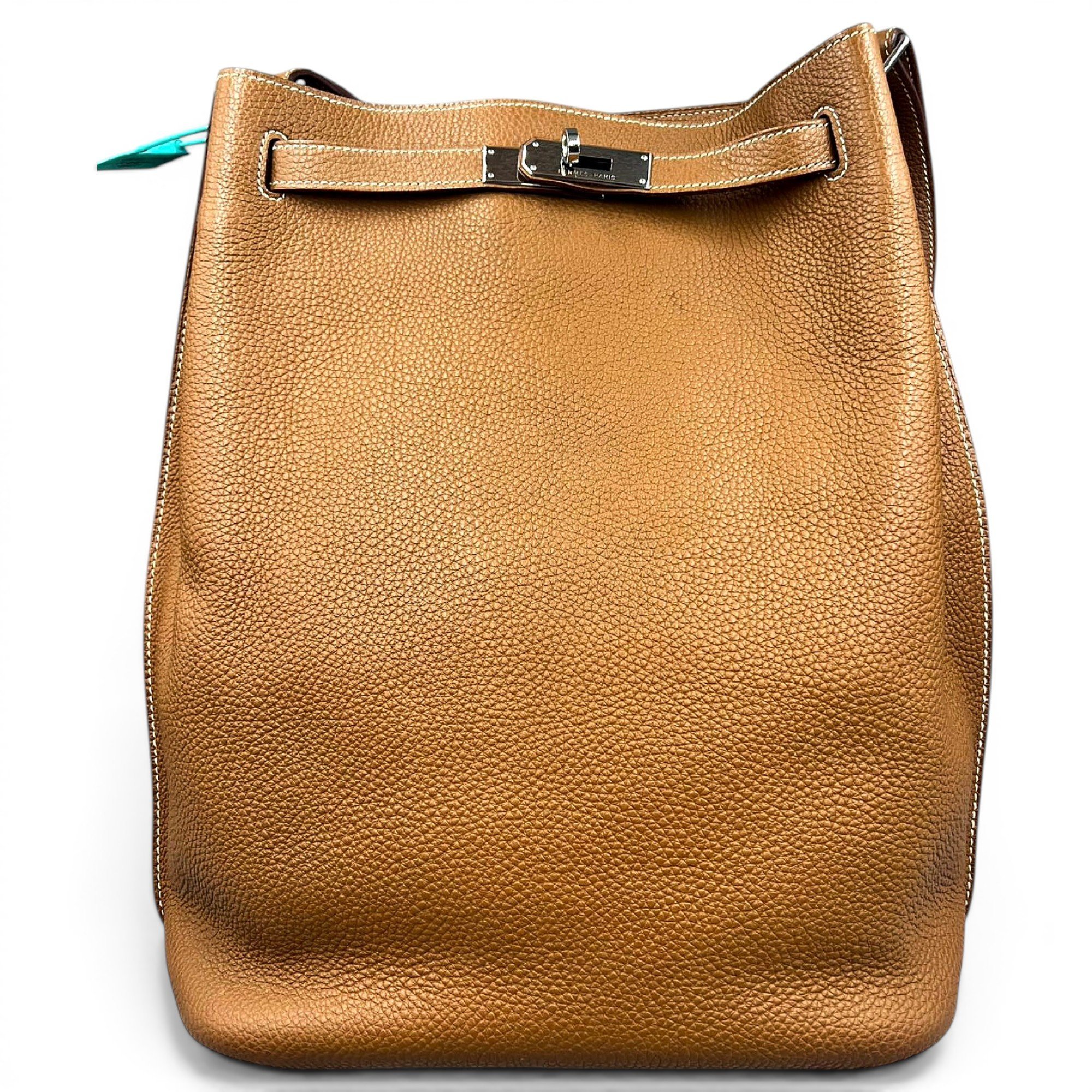 Trim leather handbag